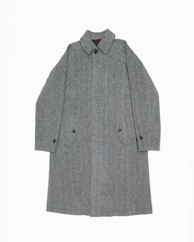 Black & White Herringbone Raglan Coat sold by John Simons
