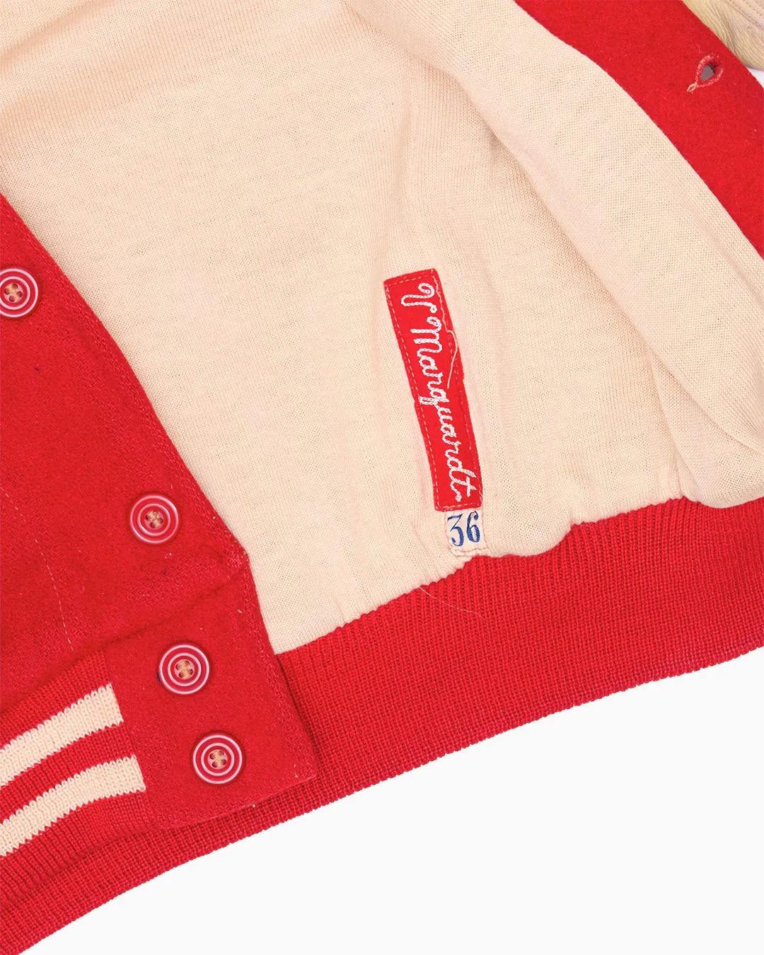 Vintage 1950s Red and Cream Varsity Jacket sold by John Simons product image thumbnail 4