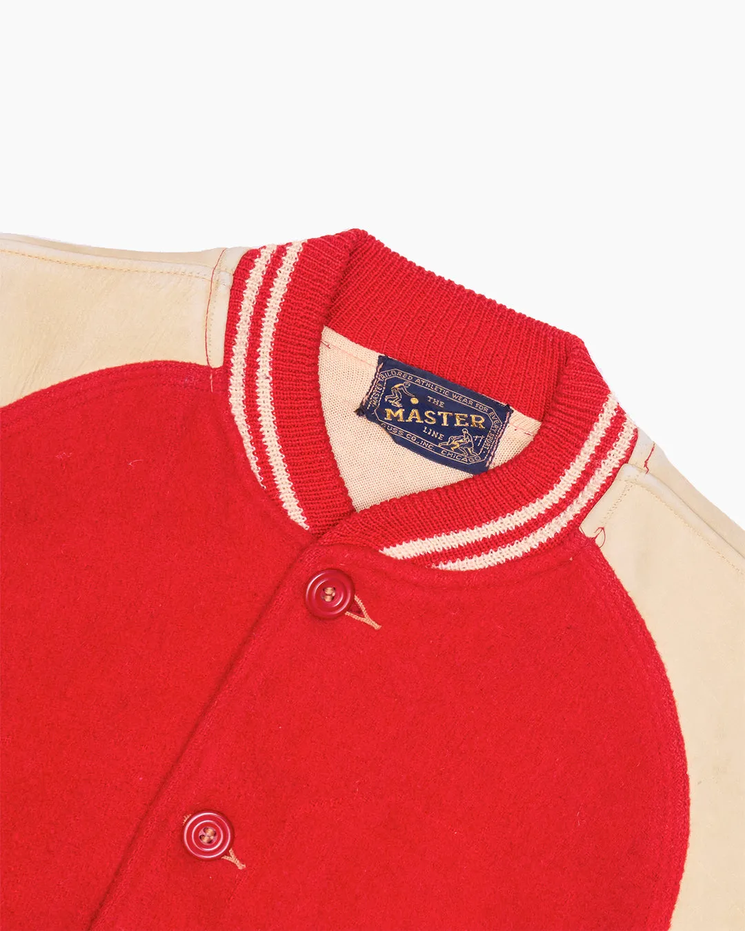 Vintage 1950s Red and Cream Varsity Jacket sold by John Simons product image thumbnail 2