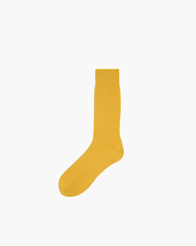 Yellow Short Ribbed Cotton Sock made by ANT45