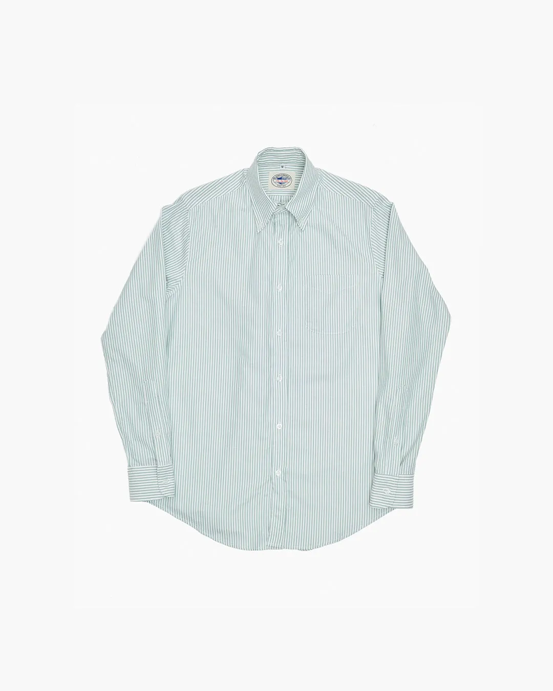 Green & White University Stripe Ivy Oxford Shirt sold by John Simons