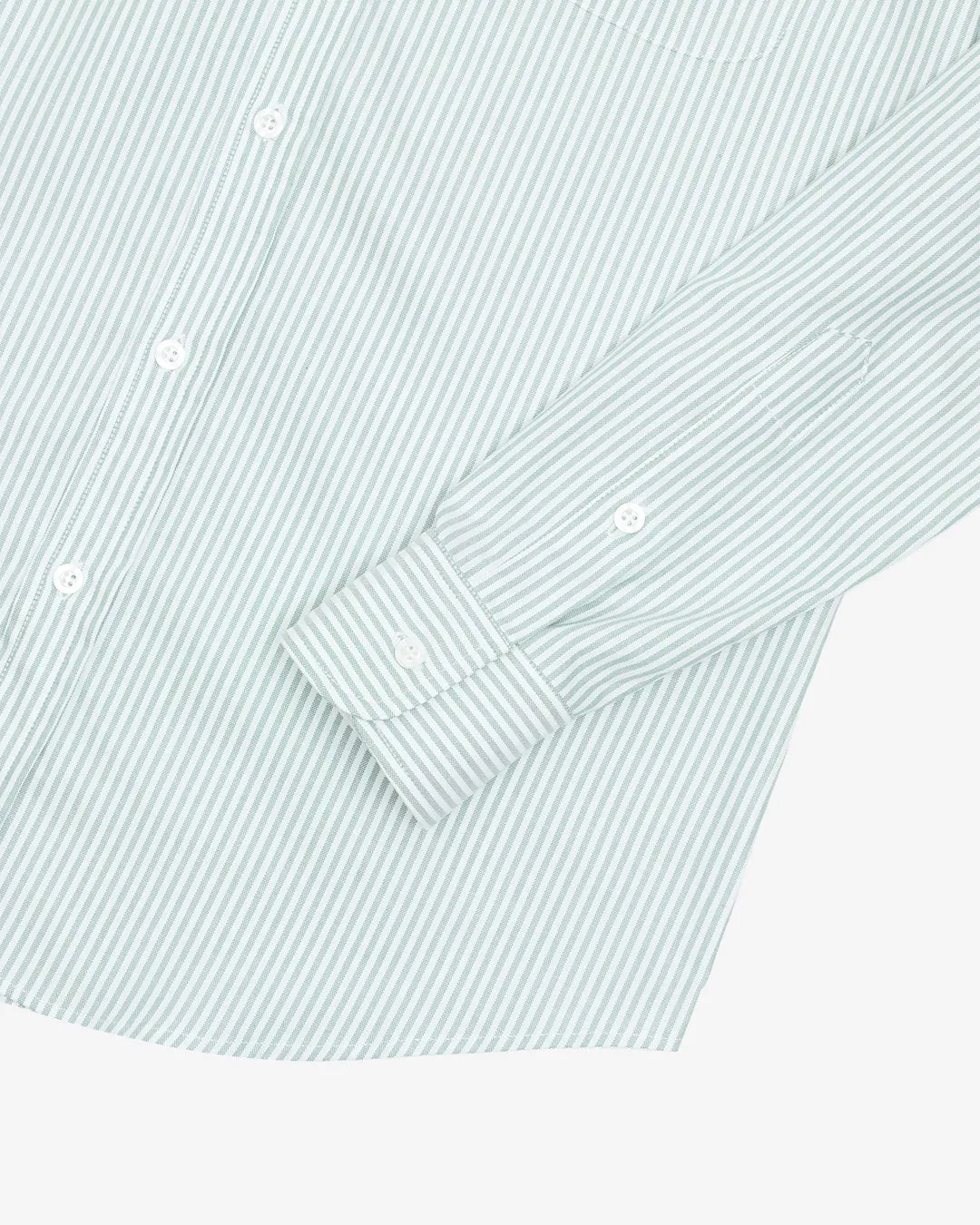 Green & White University Stripe Ivy Oxford Shirt sold by John Simons product image thumbnail 3