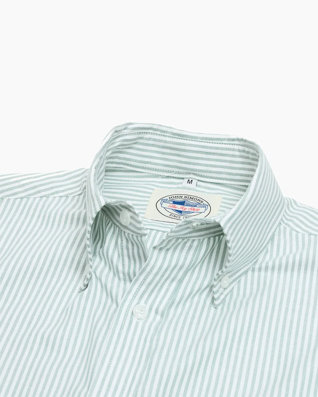 Green & White University Stripe Ivy Oxford Shirt sold by John Simons product image thumbnail 2