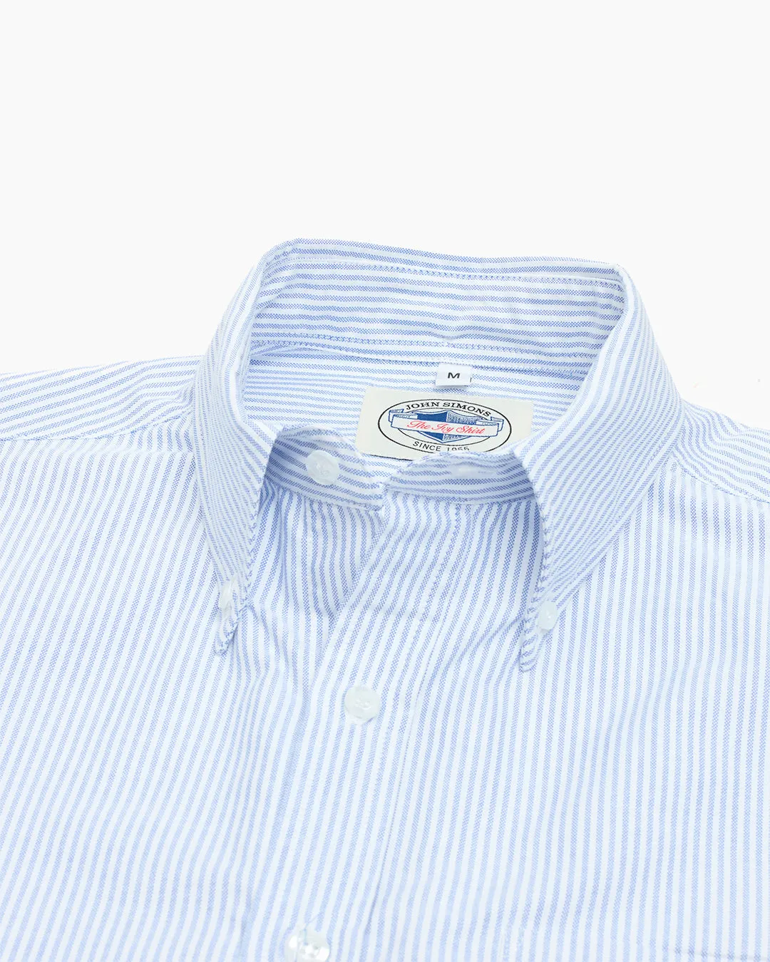 Blue & White University Stripe Ivy Oxford Shirt sold by John Simons product image thumbnail 2