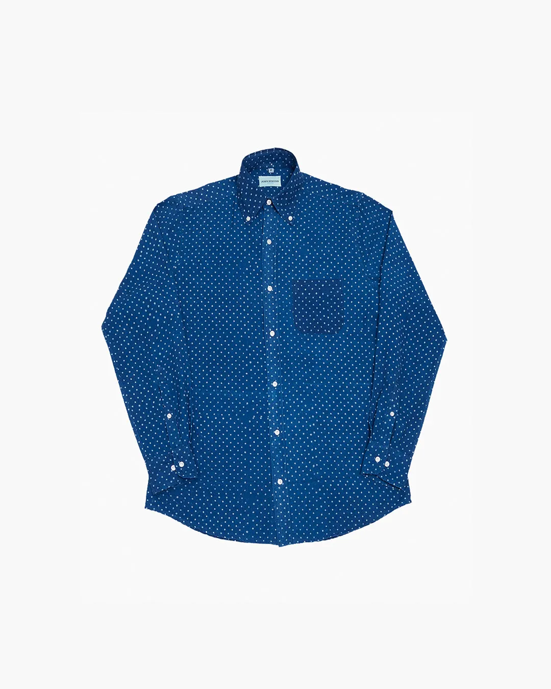 Indigo Polka Dot Handwoven Shirt sold by John Simons