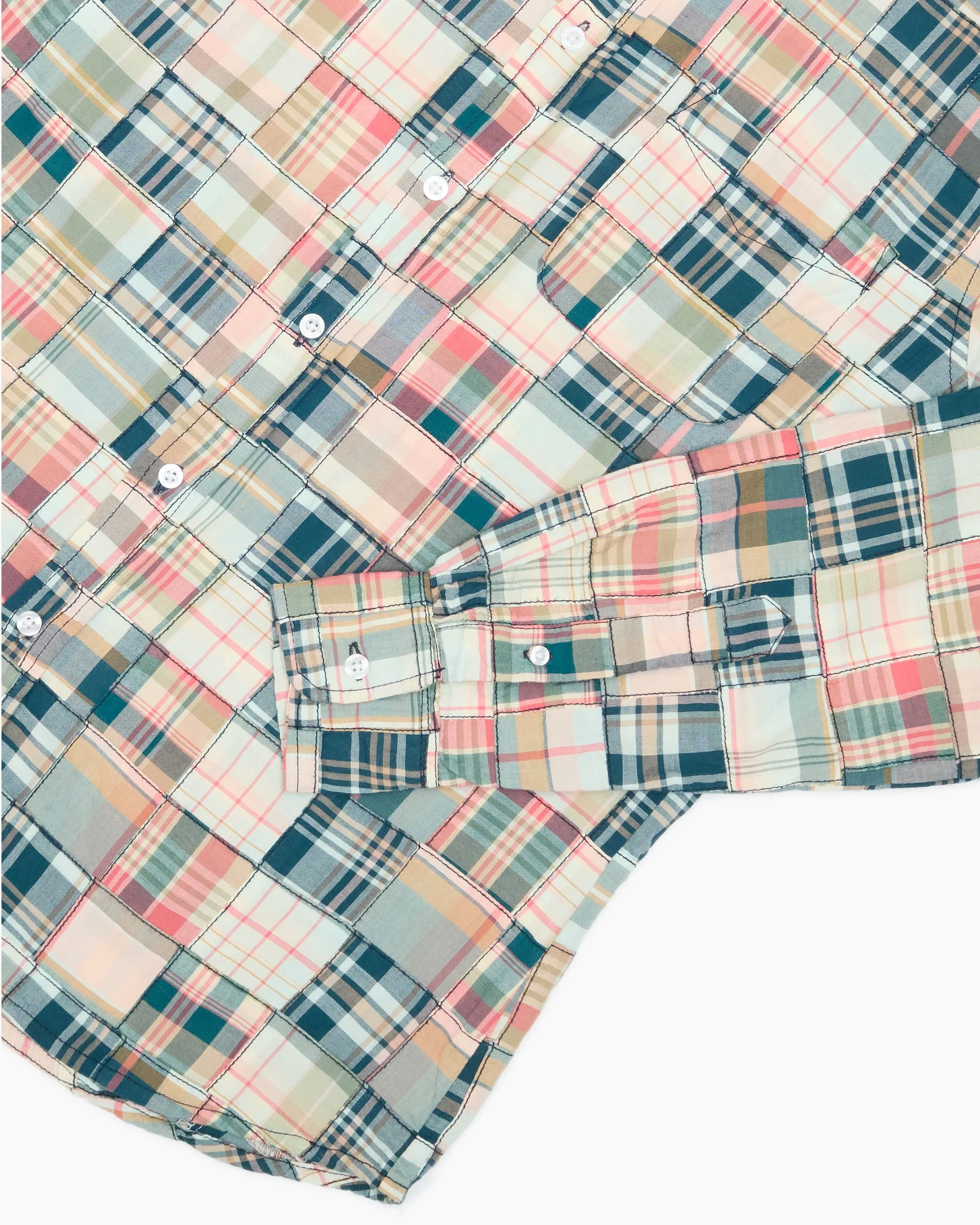 Vaughn Patchwork Madras Shirt sold by John Simons product image thumbnail 3