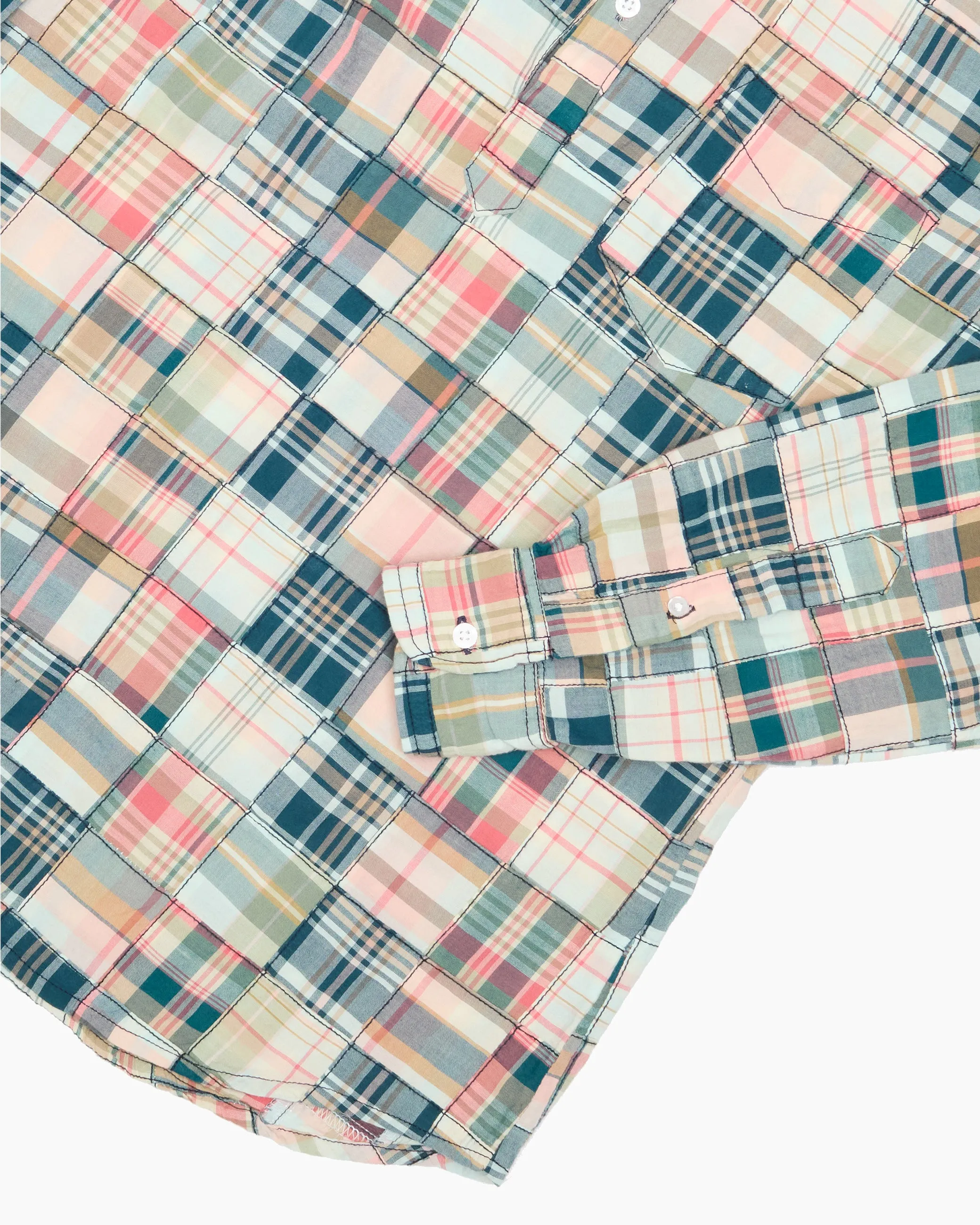 Vaughn Patchwork Popover Madras Shirt sold by John Simons product image thumbnail 3
