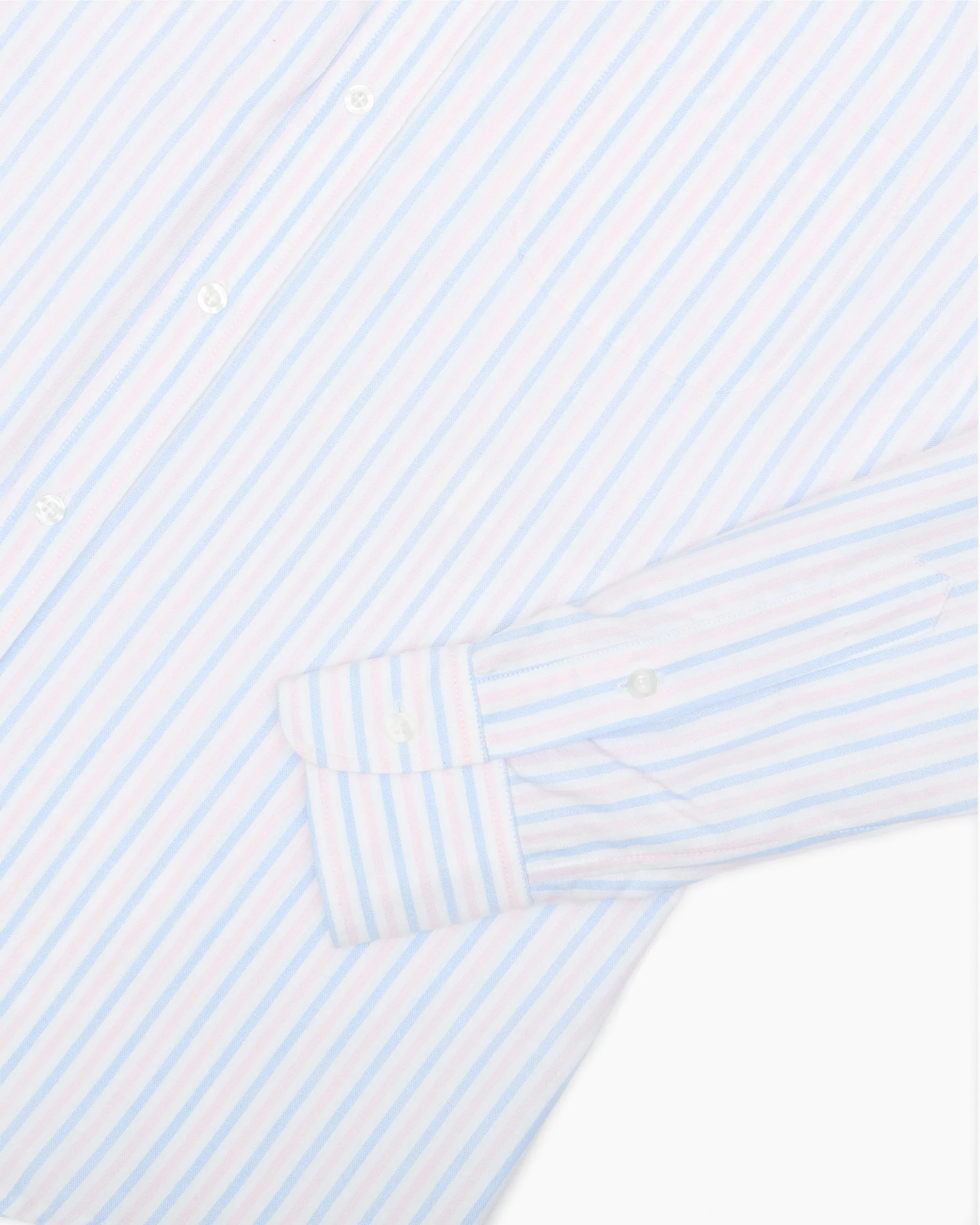 Blue & Pink Stripe Ivy Oxford Shirt sold by John Simons product image thumbnail 2