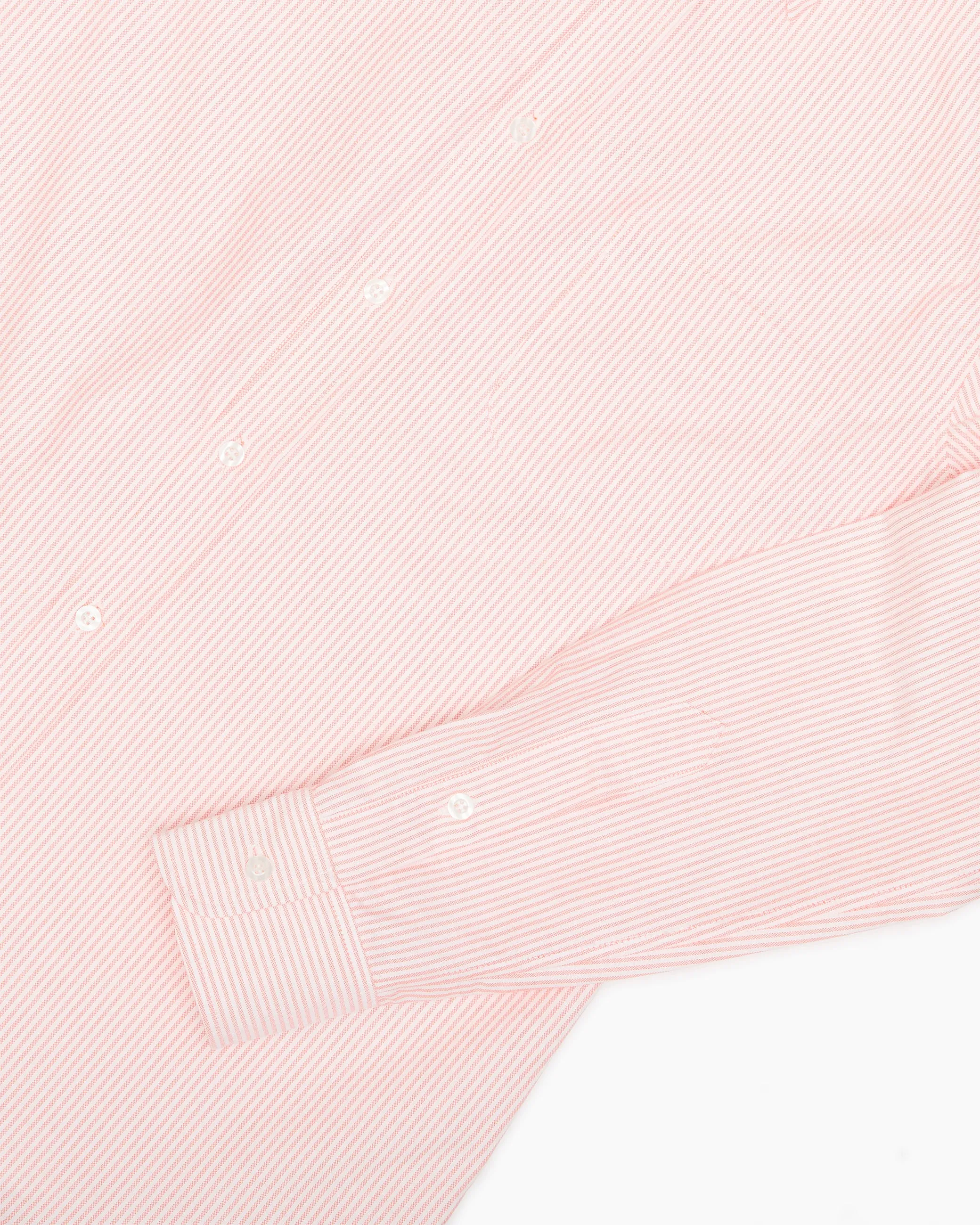 Orange & White University Stripe Ivy Oxford Shirt sold by John Simons product image thumbnail 3