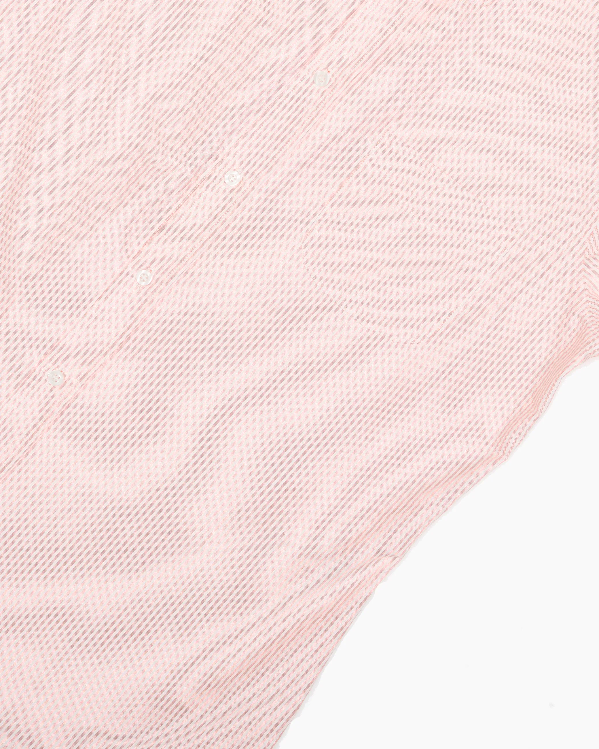 Orange & White University Stripe Ivy Oxford Shirt sold by John Simons product image thumbnail 4