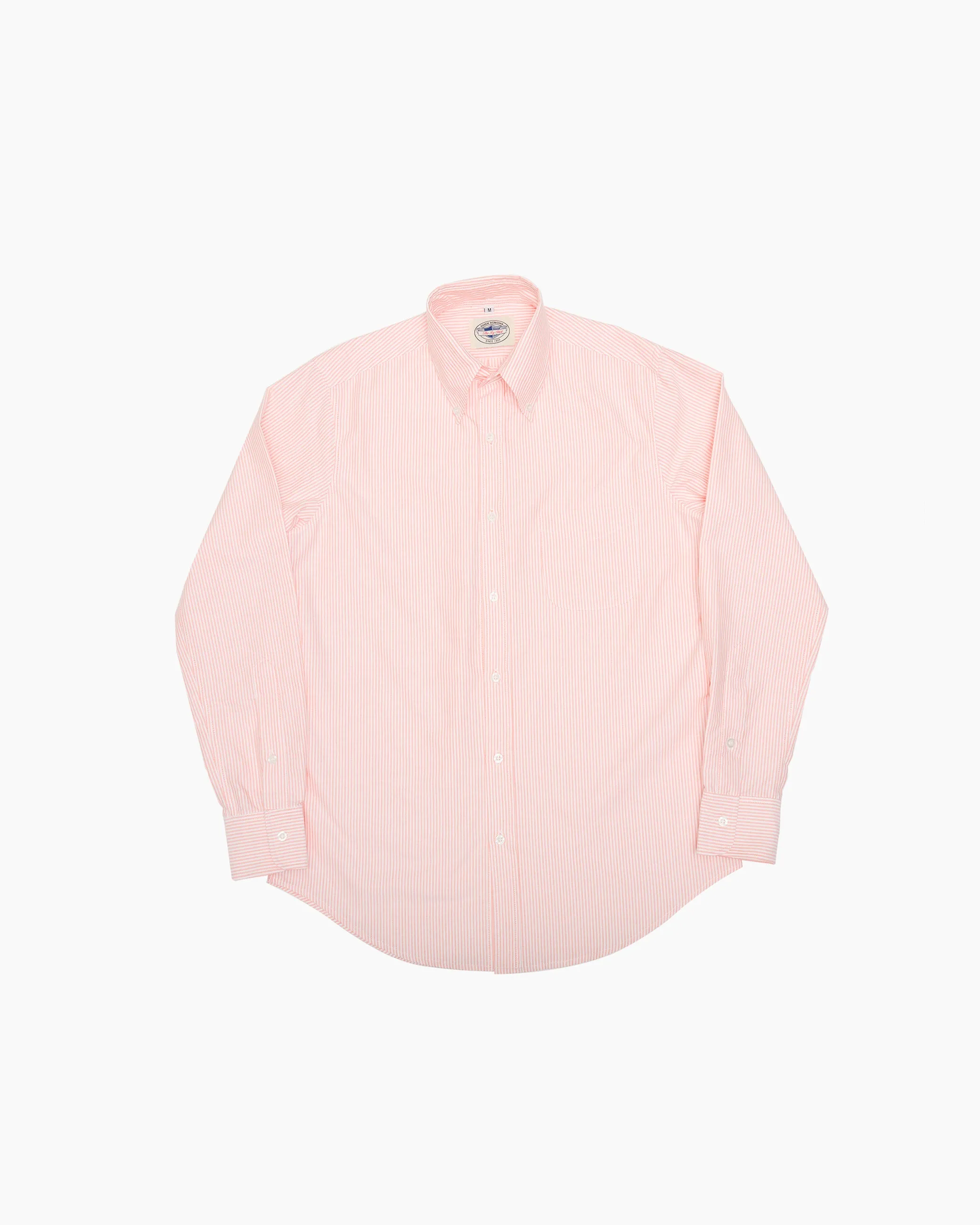 Orange & White University Stripe Ivy Oxford Shirt sold by John Simons