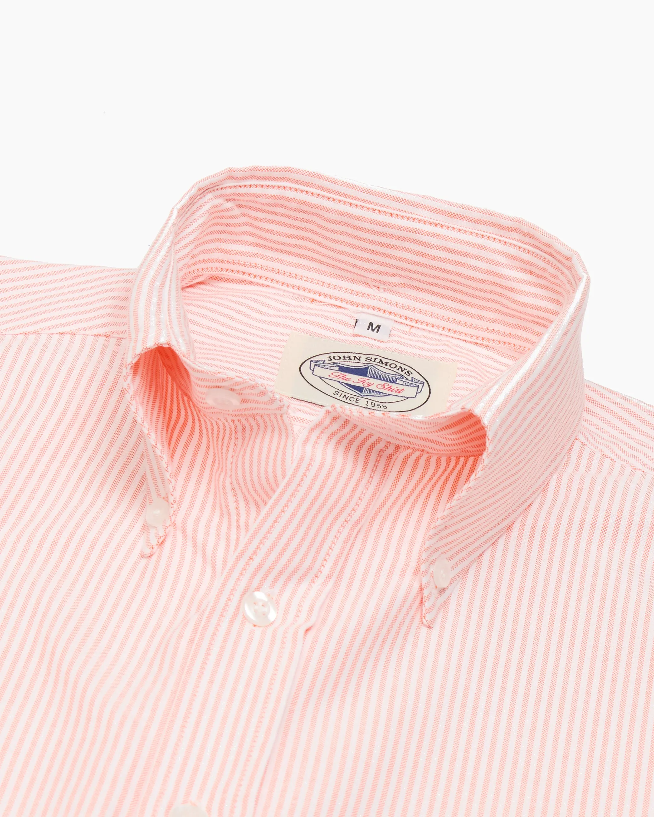 Orange & White University Stripe Ivy Oxford Shirt sold by John Simons product image thumbnail 2