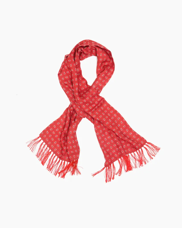 Scooter Red Paisley Fringed Scarf sold by John Simons