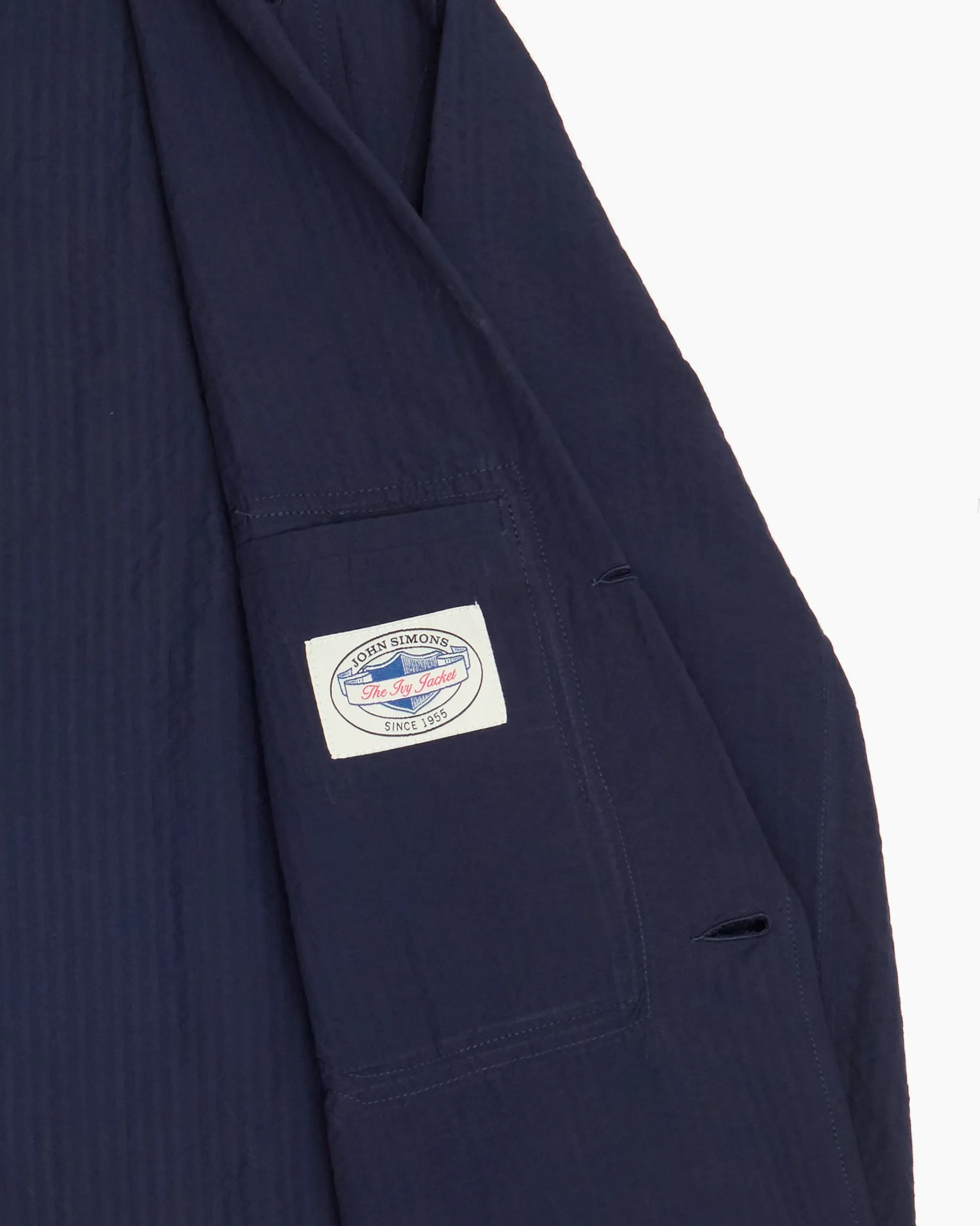 Navy Seersucker Ivy Jacket sold by John Simons product image thumbnail 3