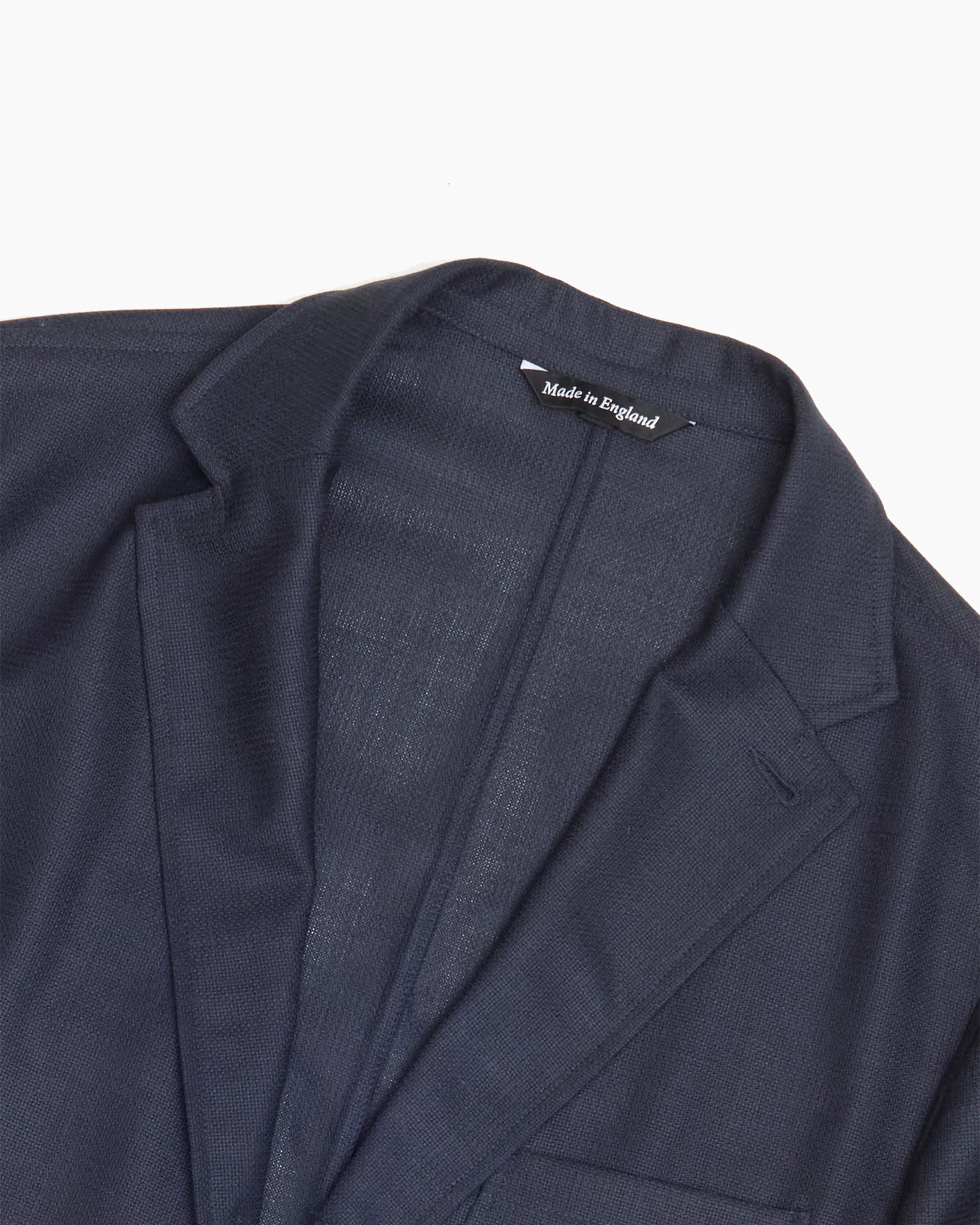 Navy Wool Lightweight Holland & Sherry Hopsack Ivy Jacket sold by John Simons product image thumbnail 2