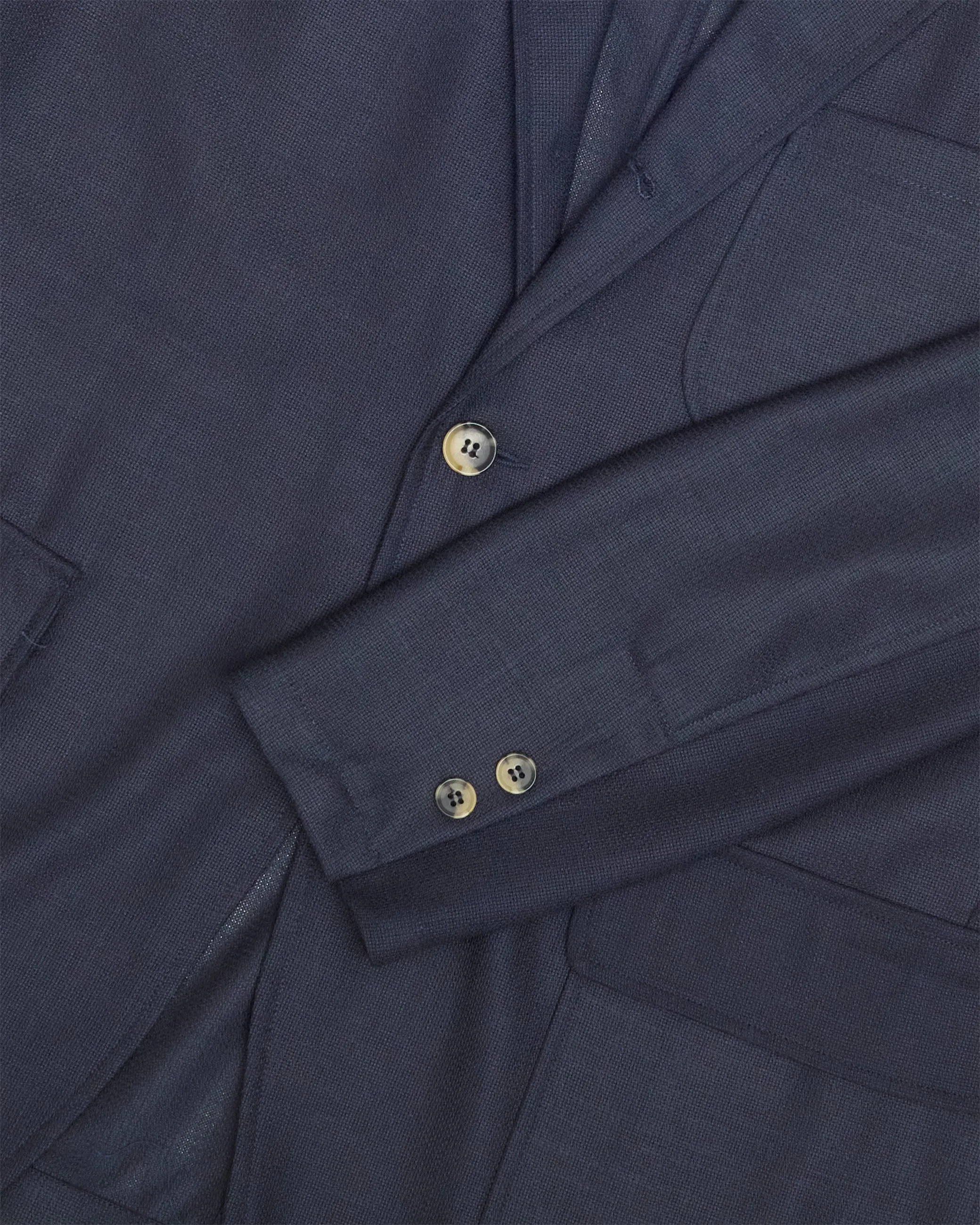 Navy Wool Lightweight Holland & Sherry Hopsack Ivy Jacket sold by John Simons product image thumbnail 4