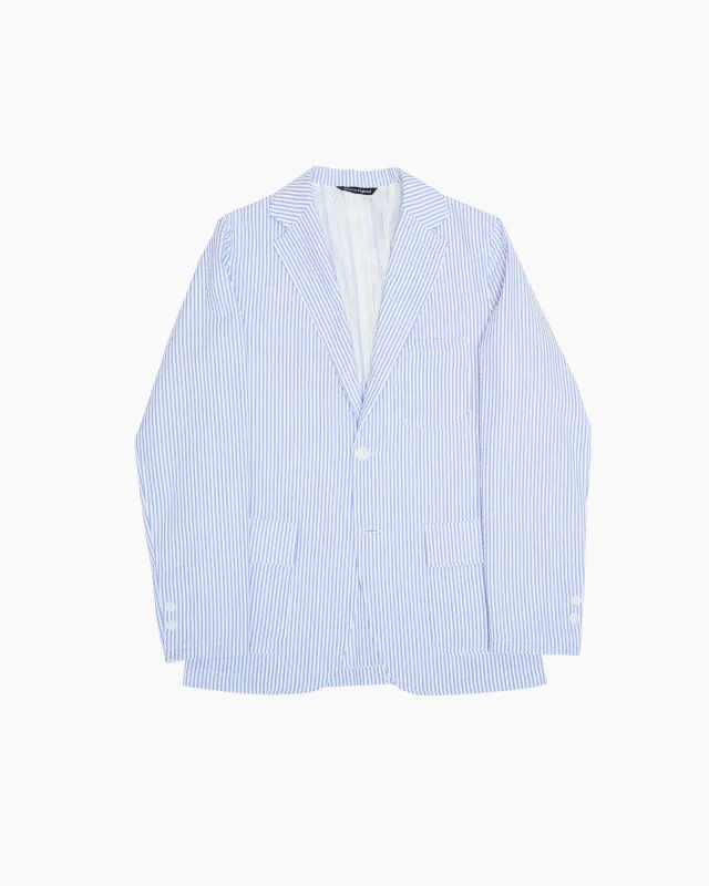 Blue & White Stripe Half Lined Seersucker Ivy Jacket sold by John Simons