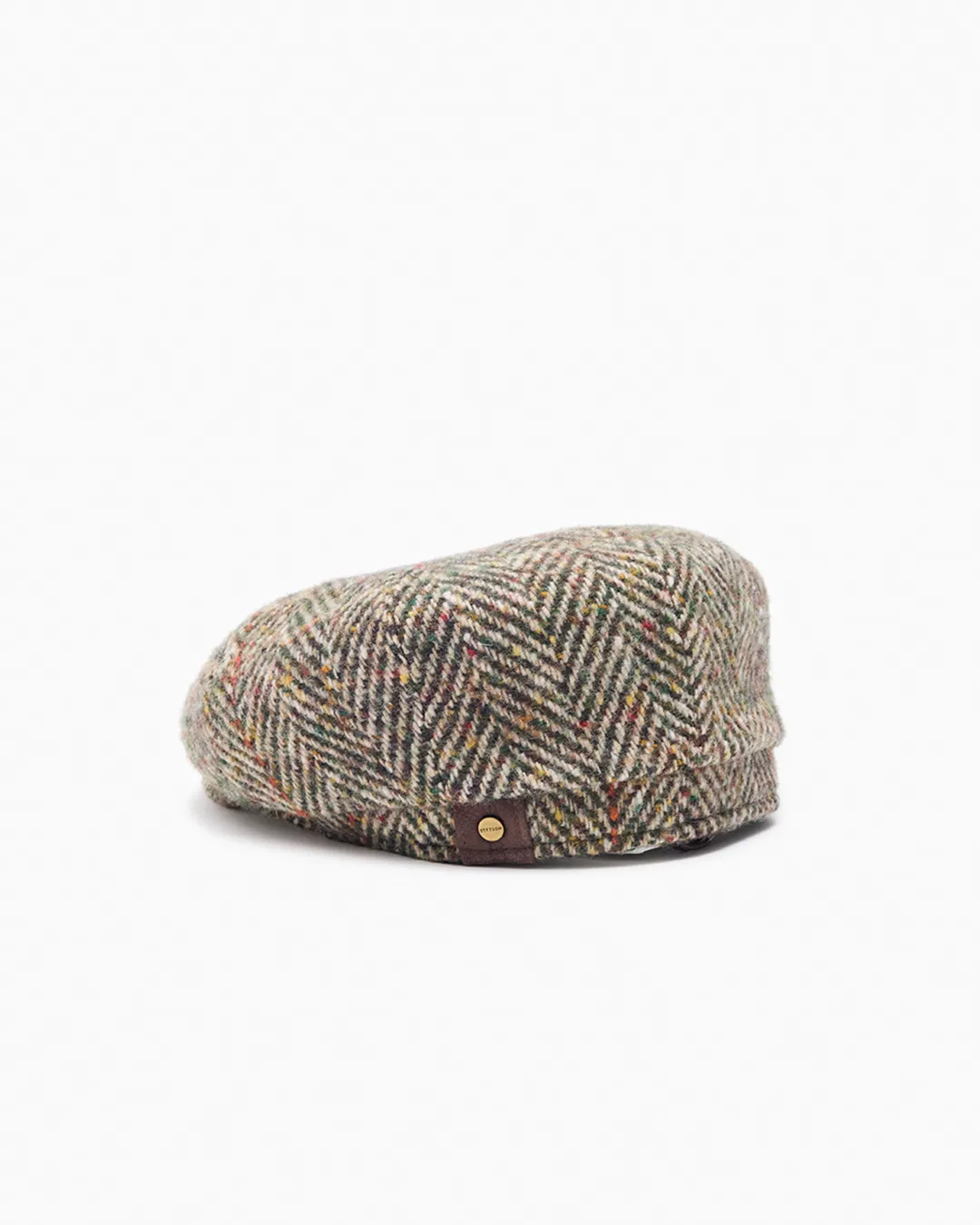 Harvest Brown Herringbone Wool Tweed Cap sold by John Simons product image thumbnail 3