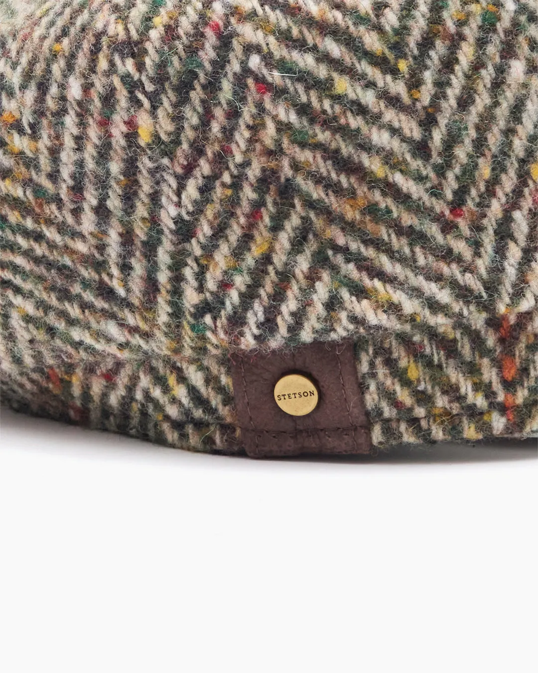 Harvest Brown Herringbone Wool Tweed Cap sold by John Simons product image thumbnail 4