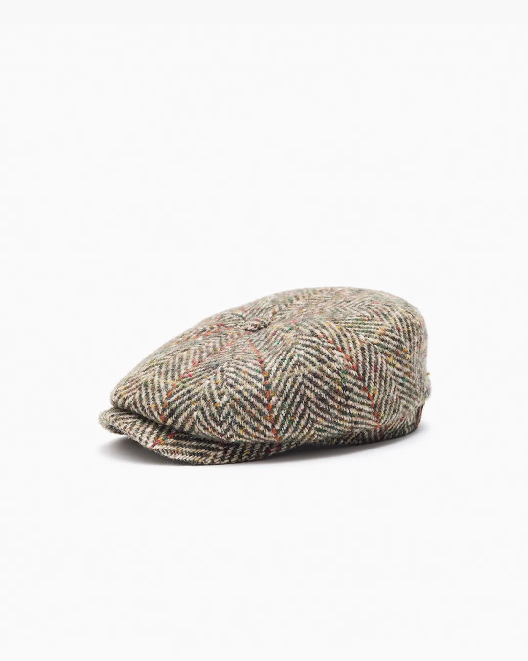 Harvest Brown Herringbone Wool Tweed Cap sold by John Simons