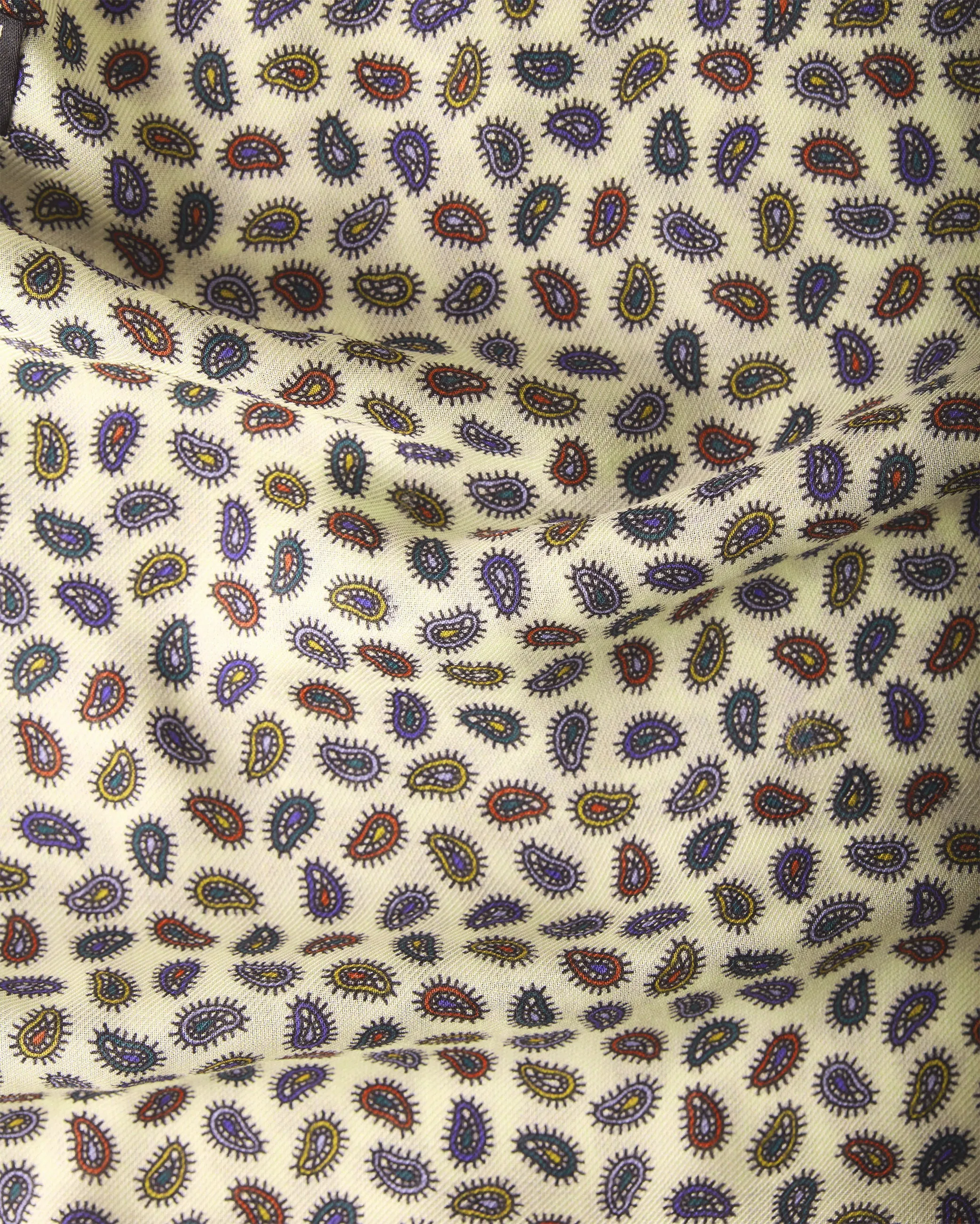 Cream Mini Paisley Fringed Scarf sold by John Simons product image thumbnail 3