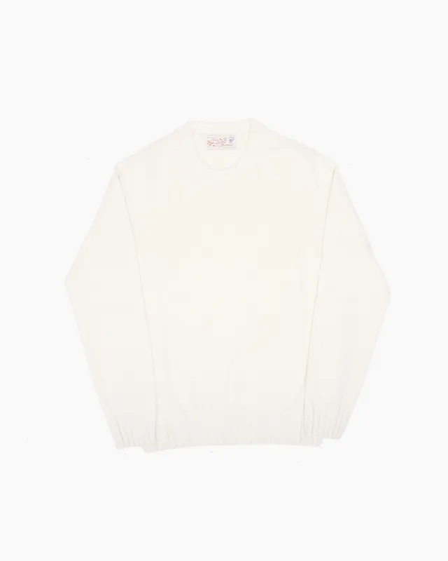 White Super Soft Shetland Knit Jumper sold by John Simons