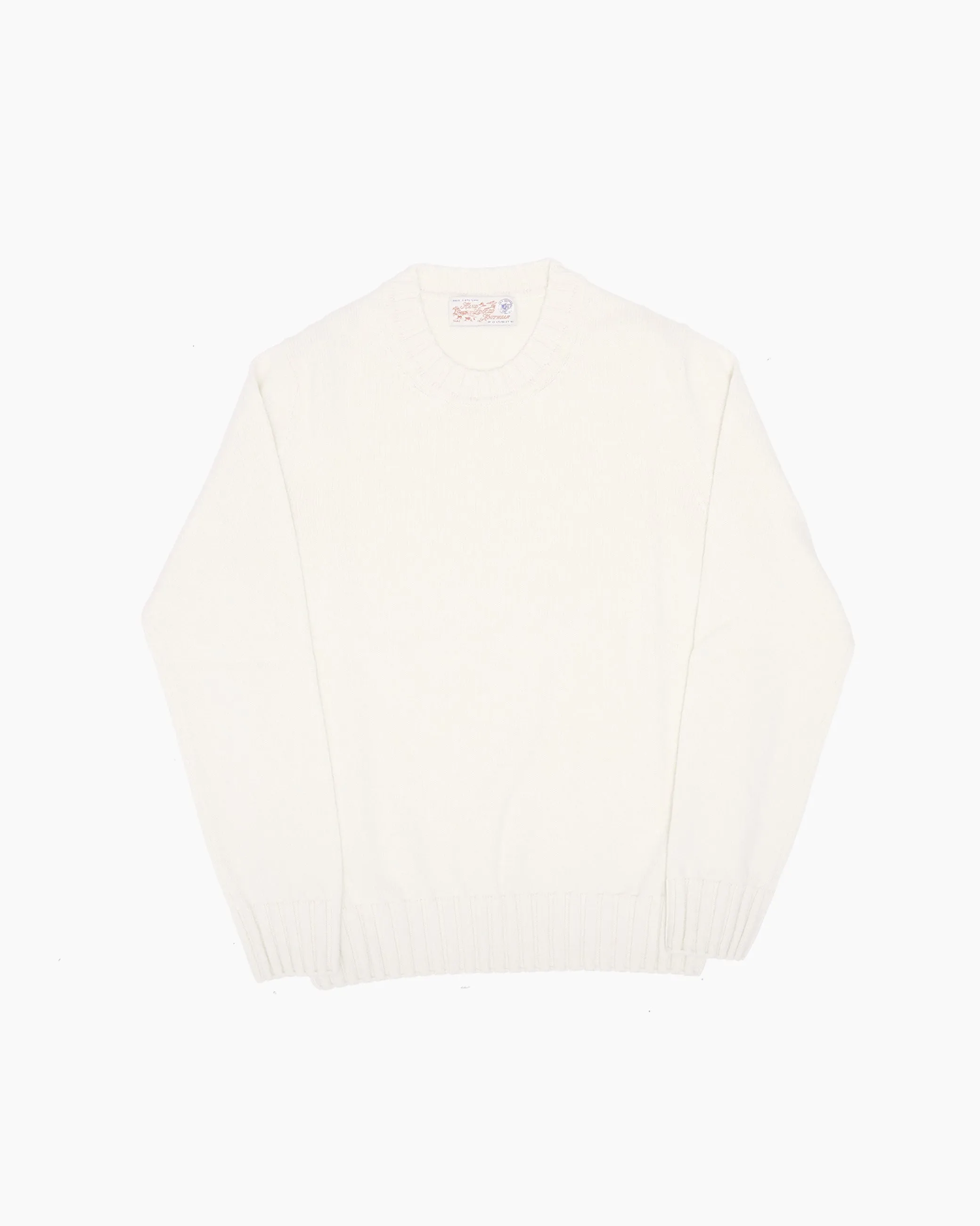 White Super Soft Shetland Knit Jumper sold by John Simons