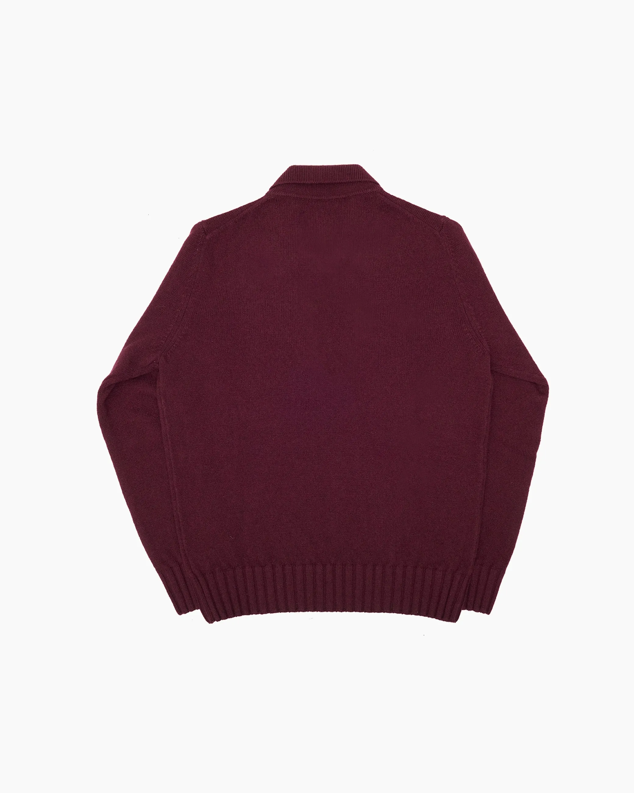 Burgundy Knit Shetland Polo Jumper sold by John Simons product image thumbnail 3