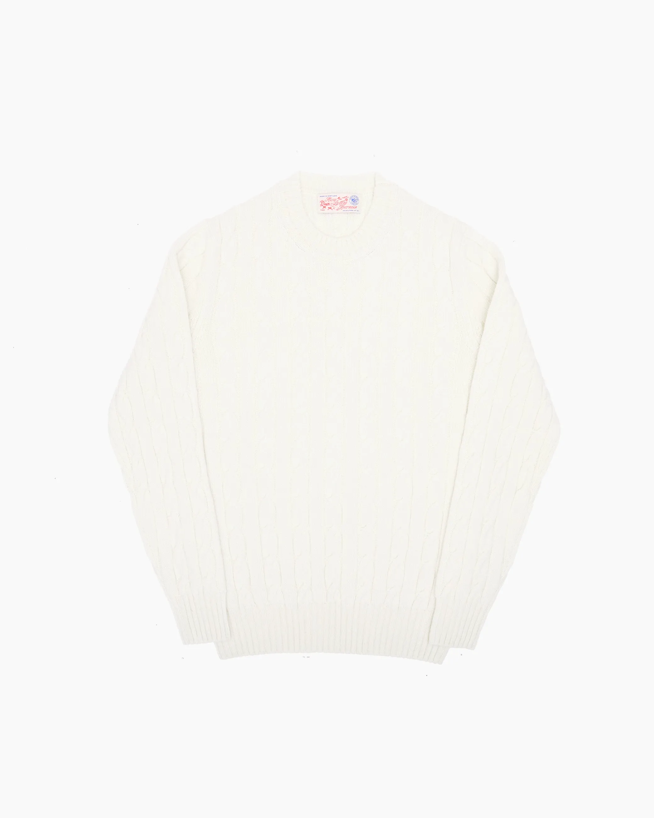 Cream Cable Shetland Knit Jumper sold by John Simons