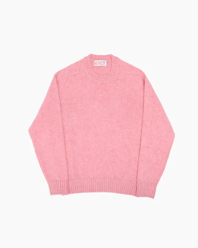 Pink Melange Brushed Shetland Knit Jumper sold by John Simons