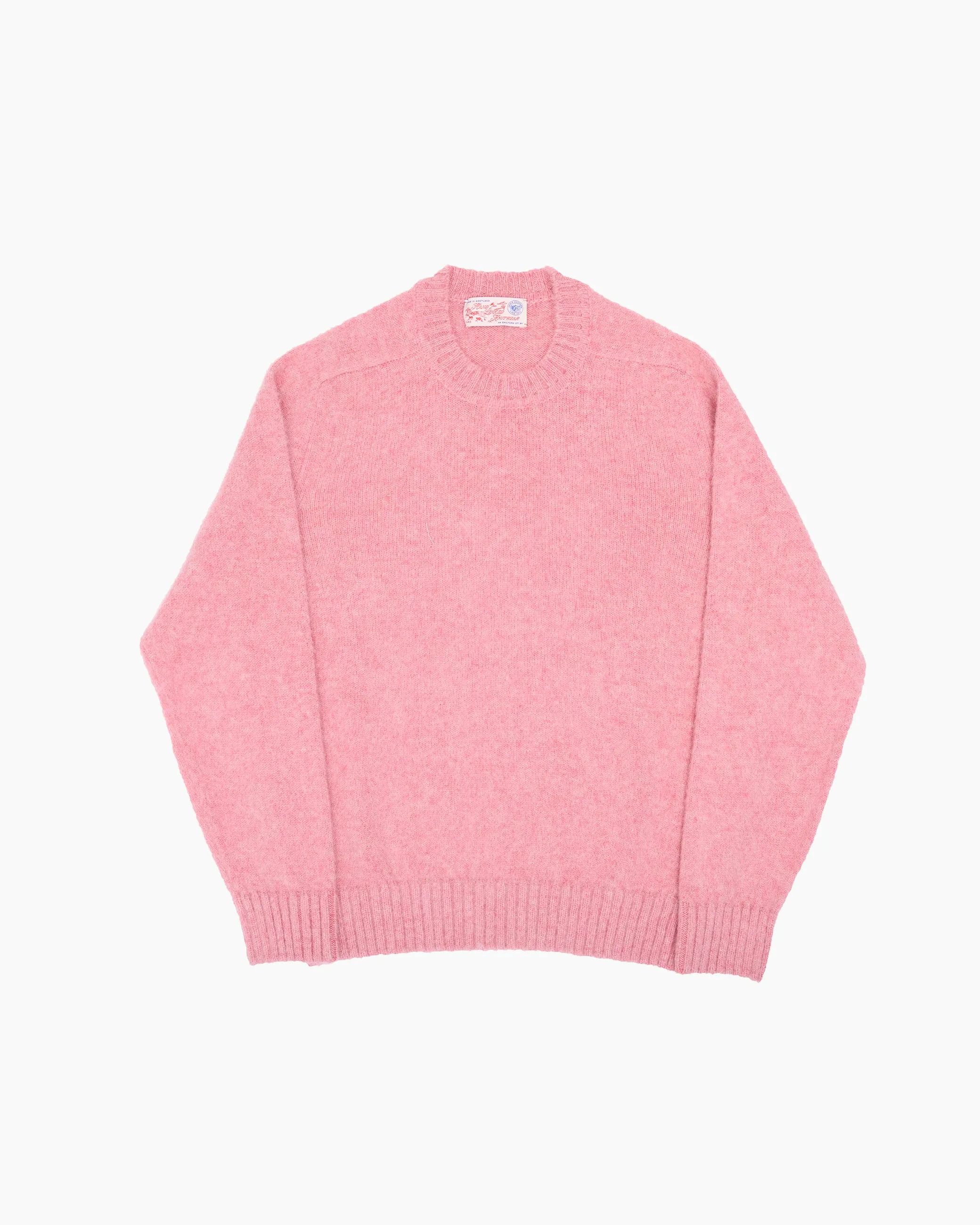 Pink Melange Brushed Shetland Knit Jumper sold by John Simons