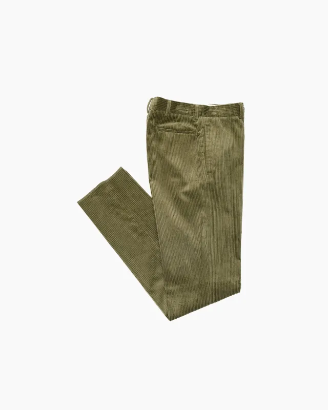 Olive Corduroy Ivy Trouser sold by John Simons