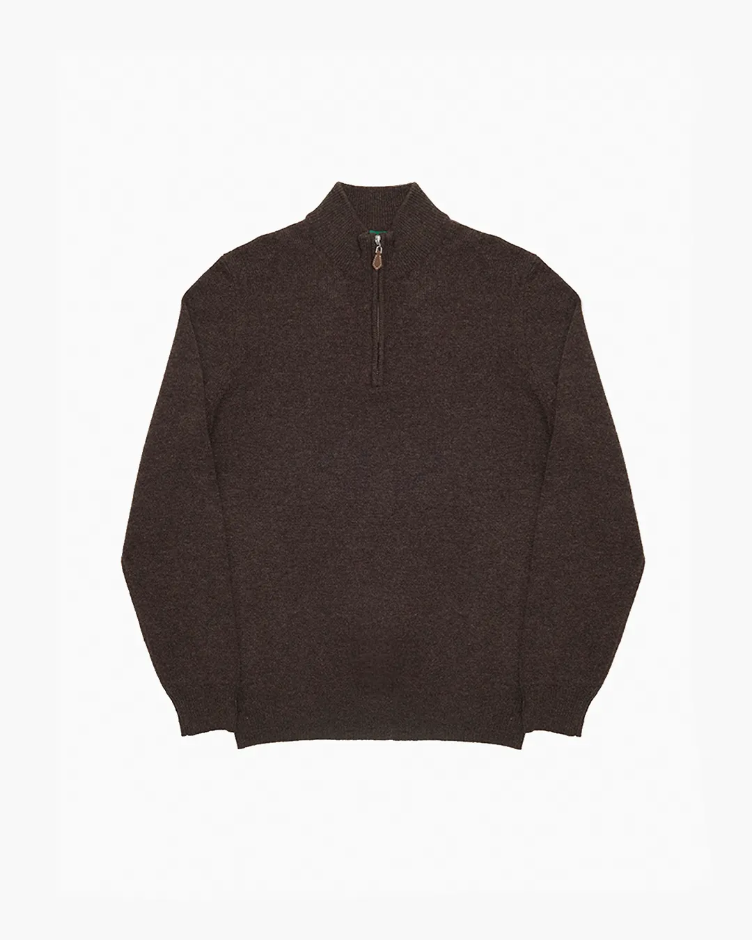 Brown Sutherland Lambswool Quarter Zip sold by John Simons