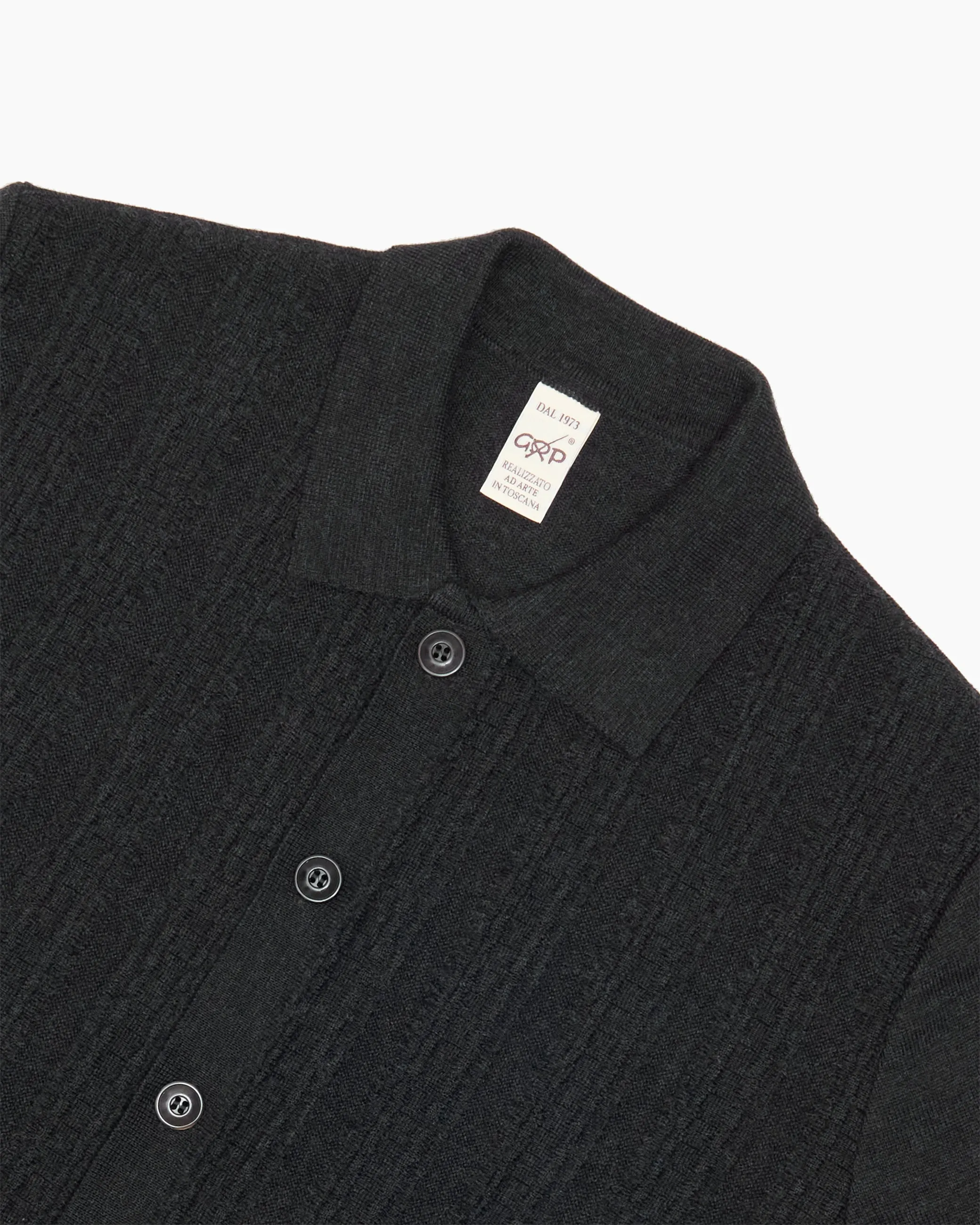 Charcoal Polo Knit Cardigan sold by John Simons product image thumbnail 2
