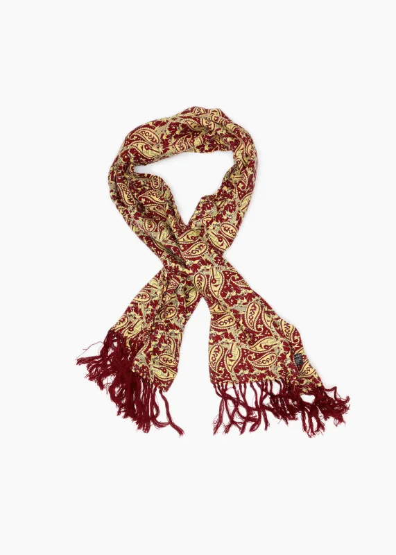 Vintage Burgundy Equestrian Patterned Scarf sold by John Simons