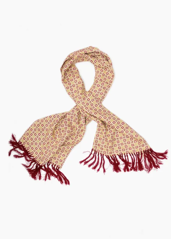 Vintage Mustard Square Patterned Scarf sold by John Simons