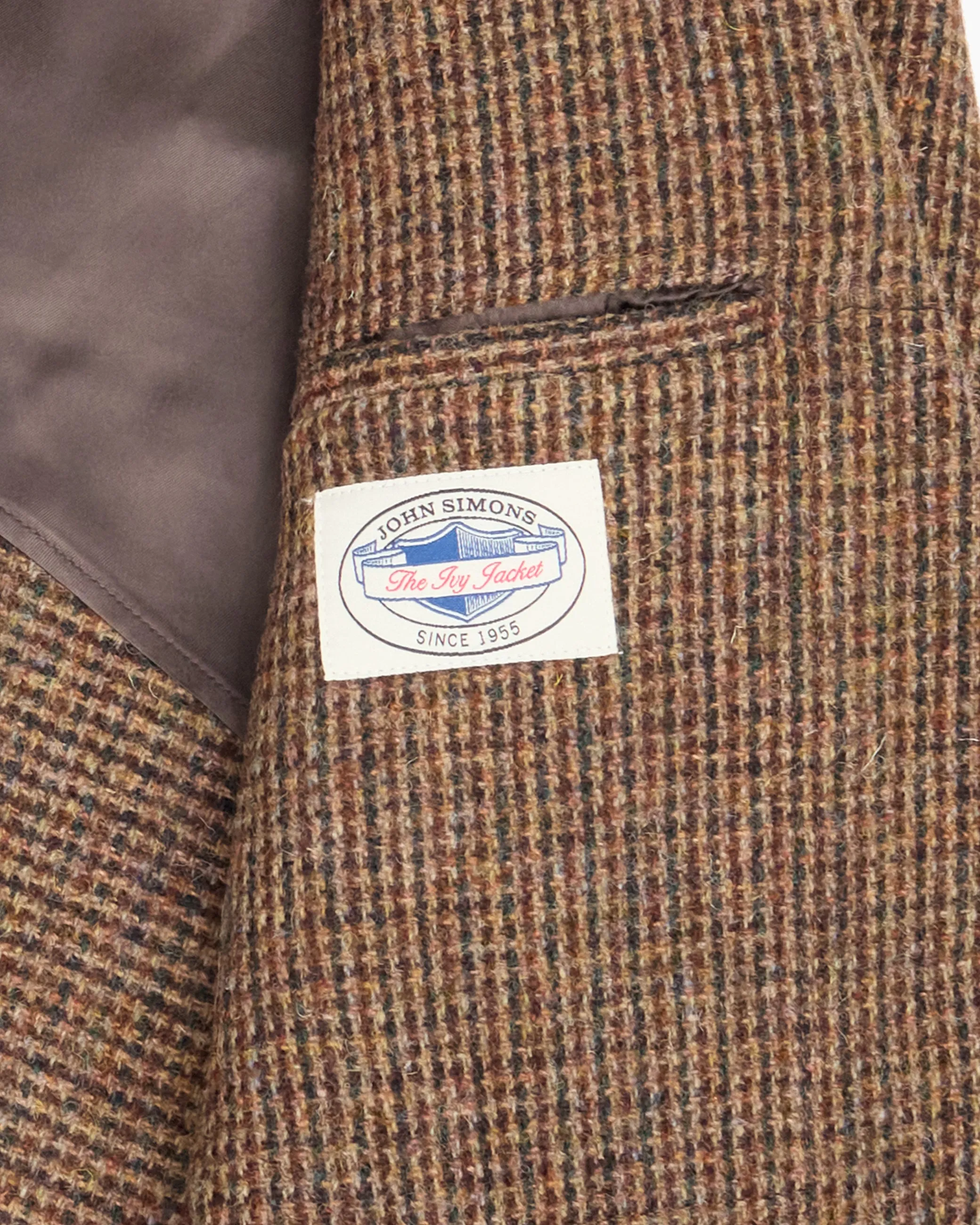 Brown Check Heavyweight Harris Tweed Ivy Jacket sold by John Simons product image thumbnail 5