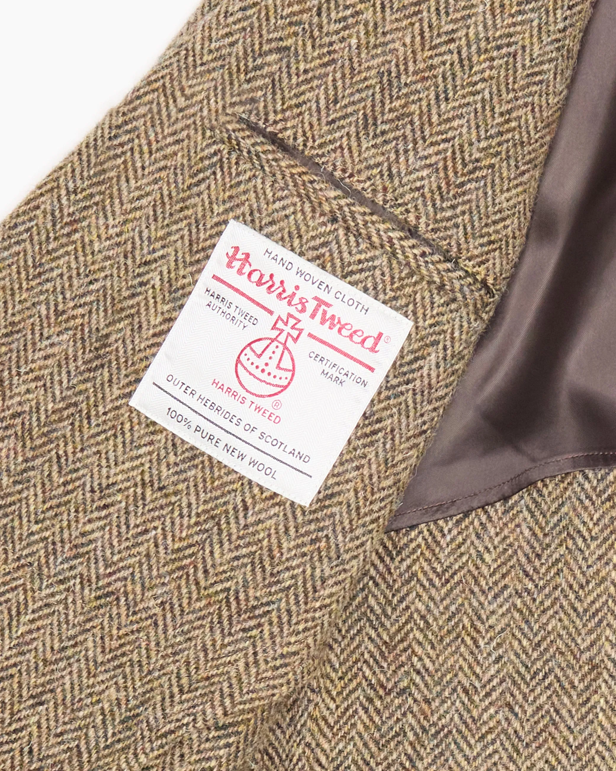 Light Brown Herringbone Heavyweight Harris Tweed Ivy Jacket sold by John Simons product image thumbnail 2