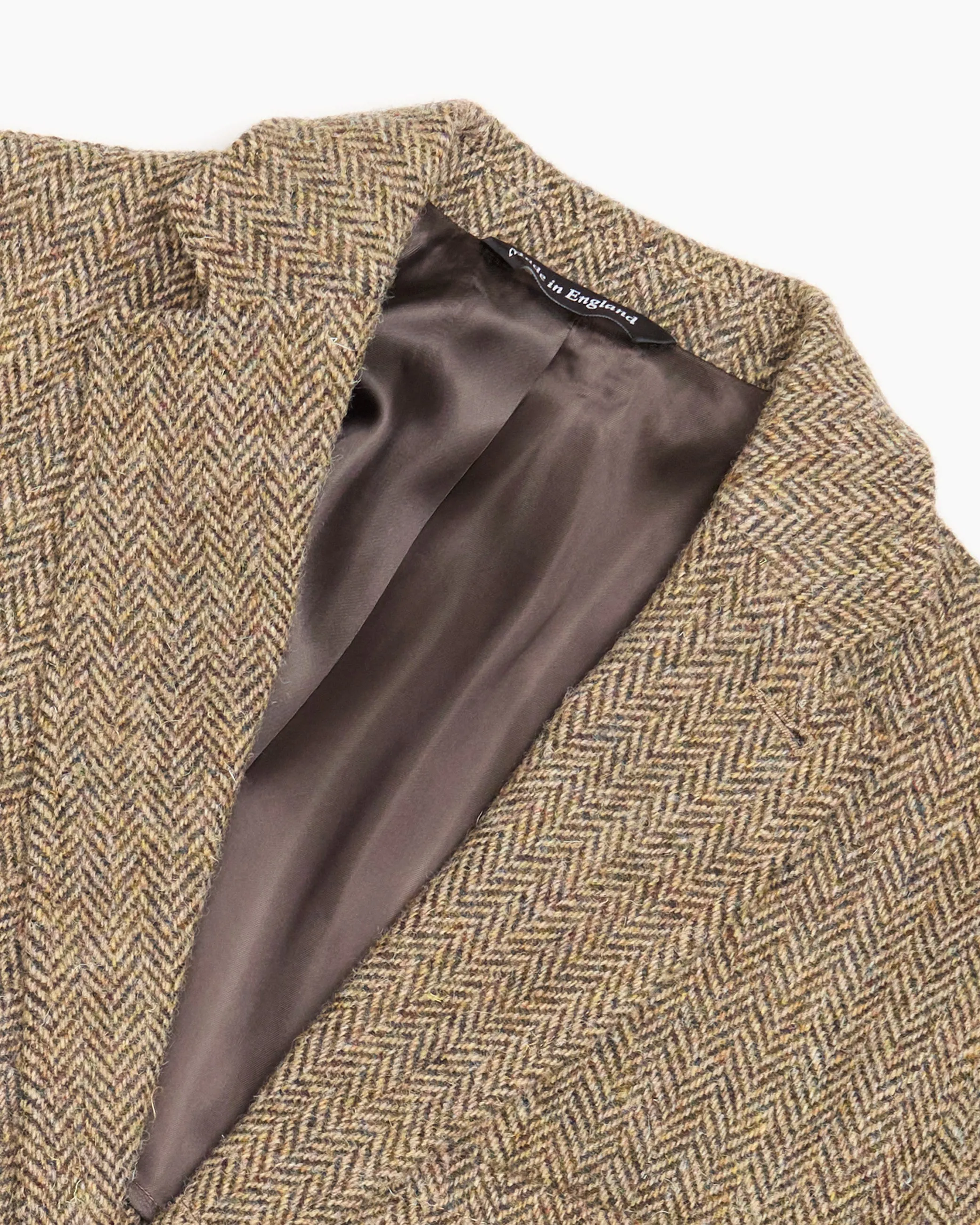 Light Brown Herringbone Heavyweight Harris Tweed Ivy Jacket sold by John Simons product image thumbnail 3