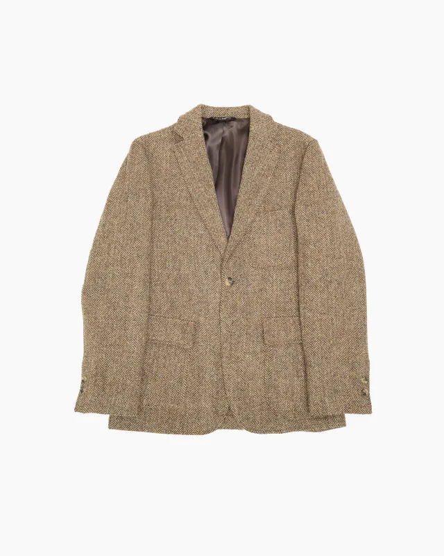 Light Brown Herringbone Heavyweight Harris Tweed Ivy Jacket sold by John Simons