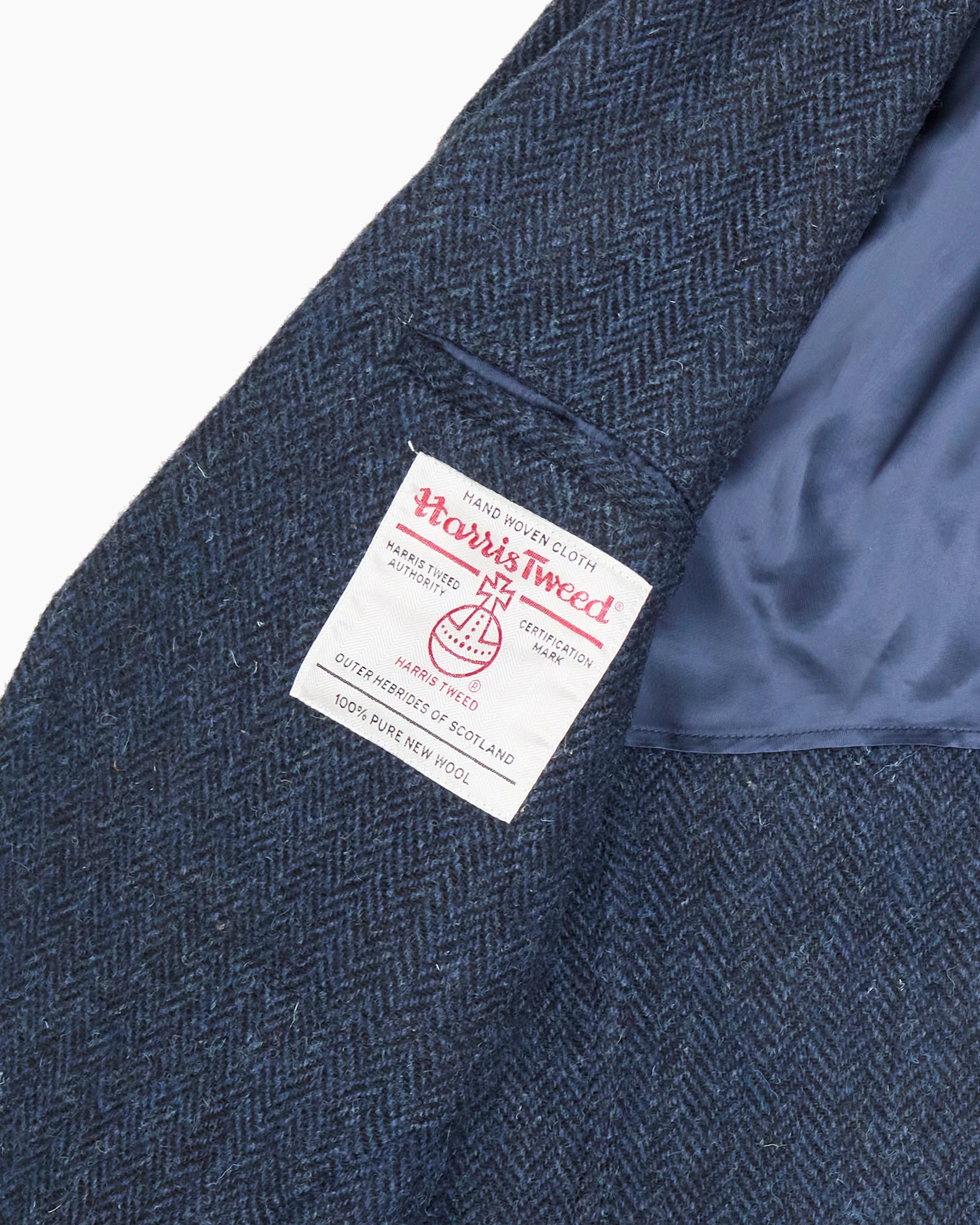 Midnight Blue Herringbone Heavyweight Harris Tweed Ivy Jacket sold by John Simons product image thumbnail 2