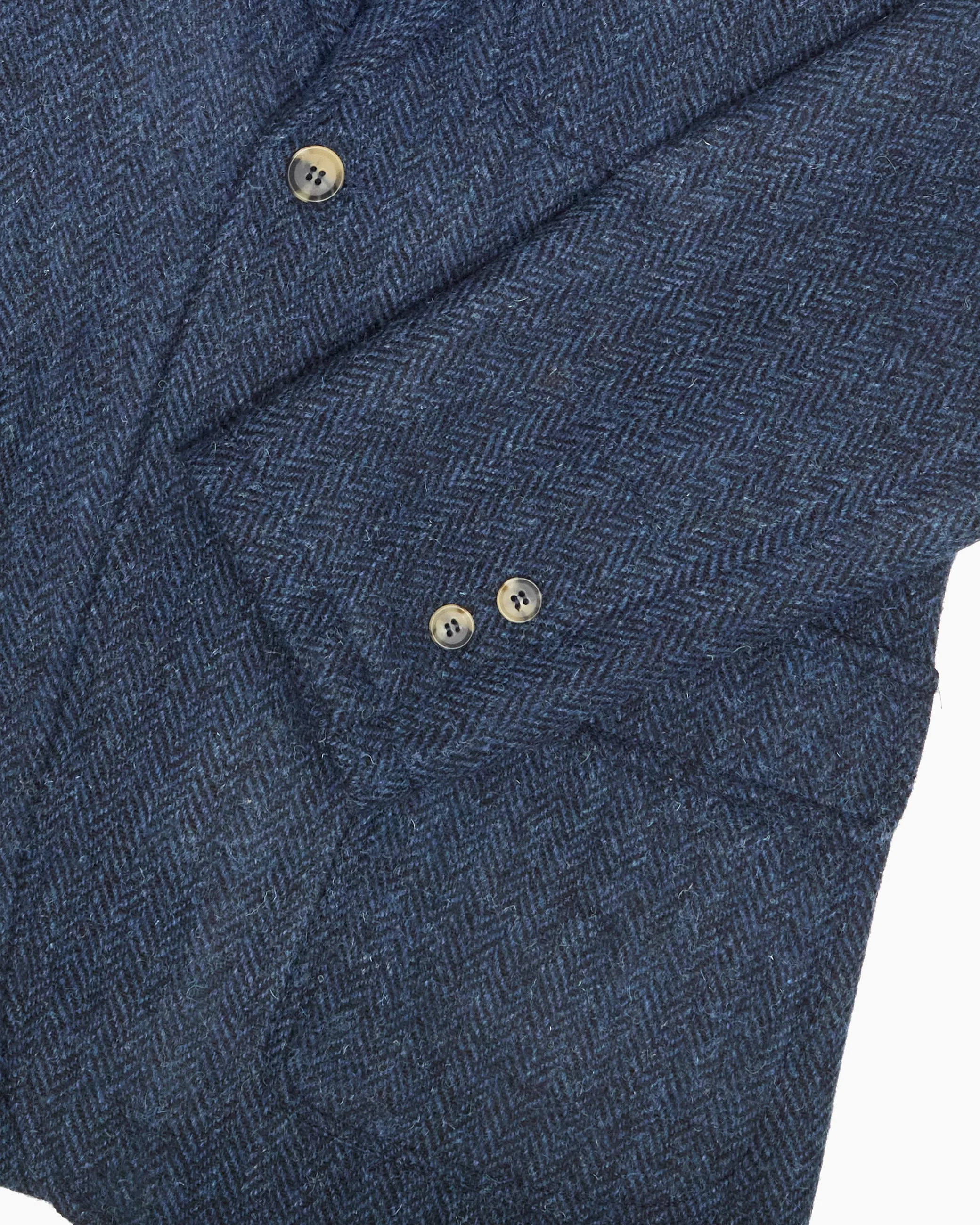 Midnight Blue Herringbone Heavyweight Harris Tweed Ivy Jacket sold by John Simons product image thumbnail 4