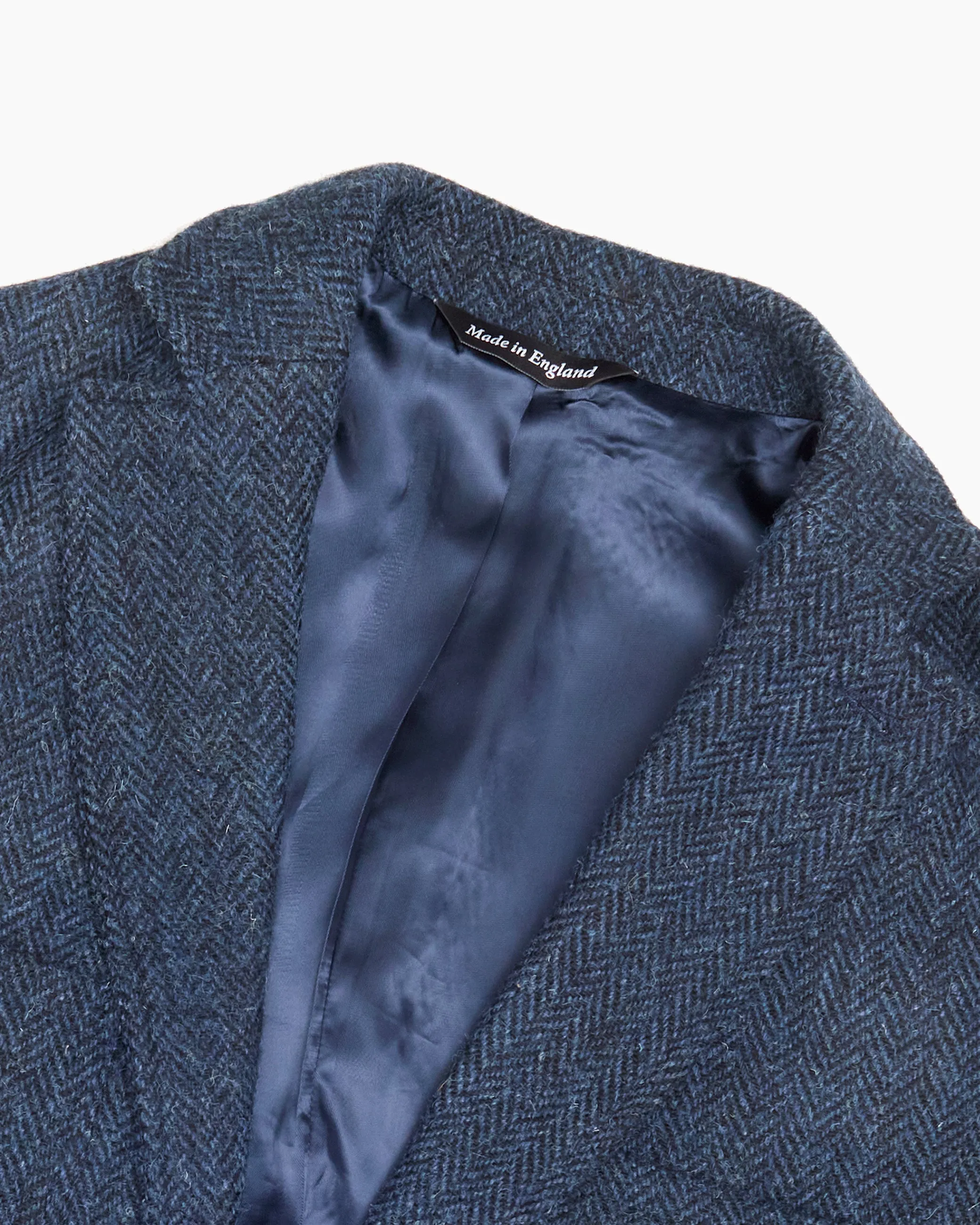 Midnight Blue Herringbone Heavyweight Harris Tweed Ivy Jacket sold by John Simons product image thumbnail 3