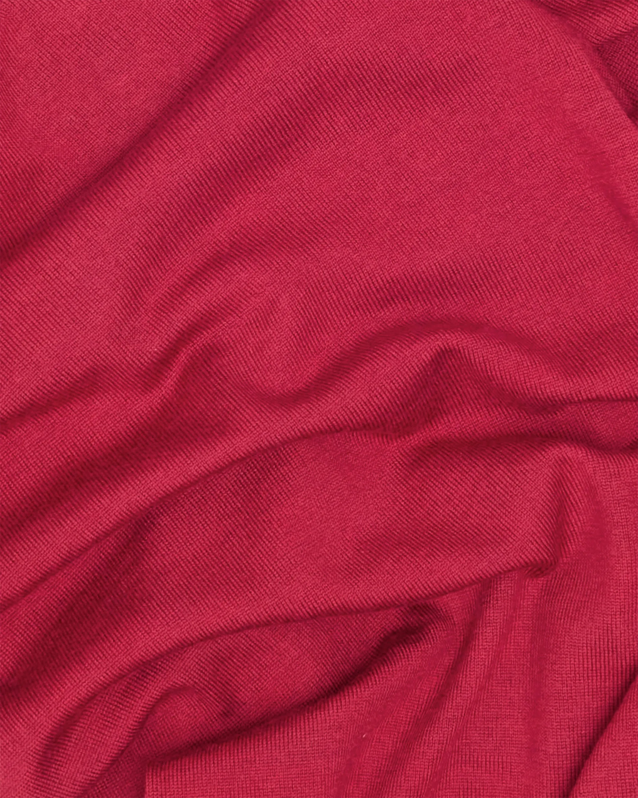 Carmine Red Merino Wool Hindhead Polo Shirt sold by John Simons product image thumbnail 5