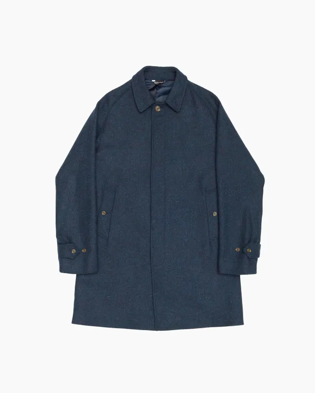 Petrol Blue Harris Tweed Overcoat sold by John Simons