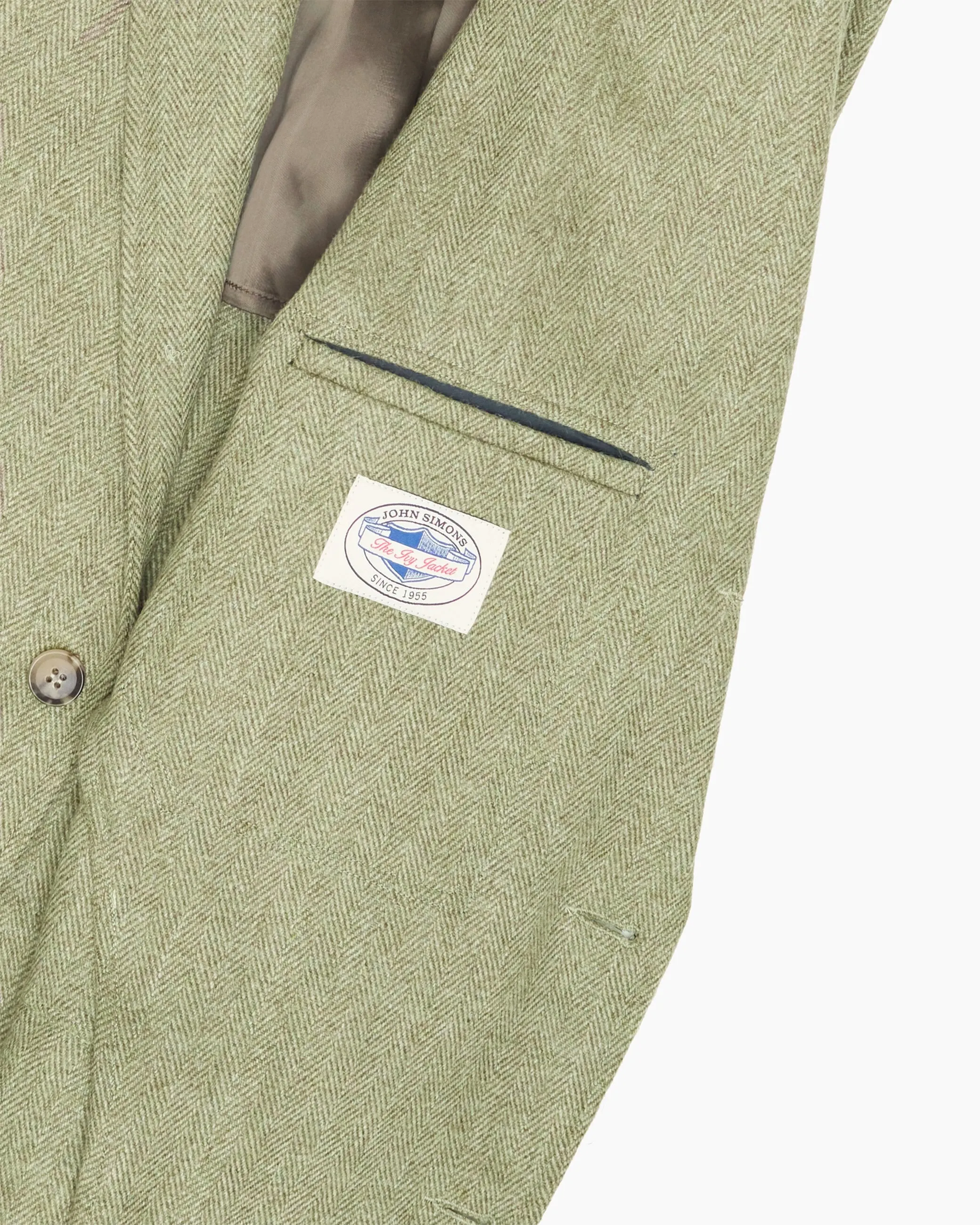 Archive Fine Sage Green Herringbone W. Bill Tweed Ivy Jacket sold by John Simons product image thumbnail 4