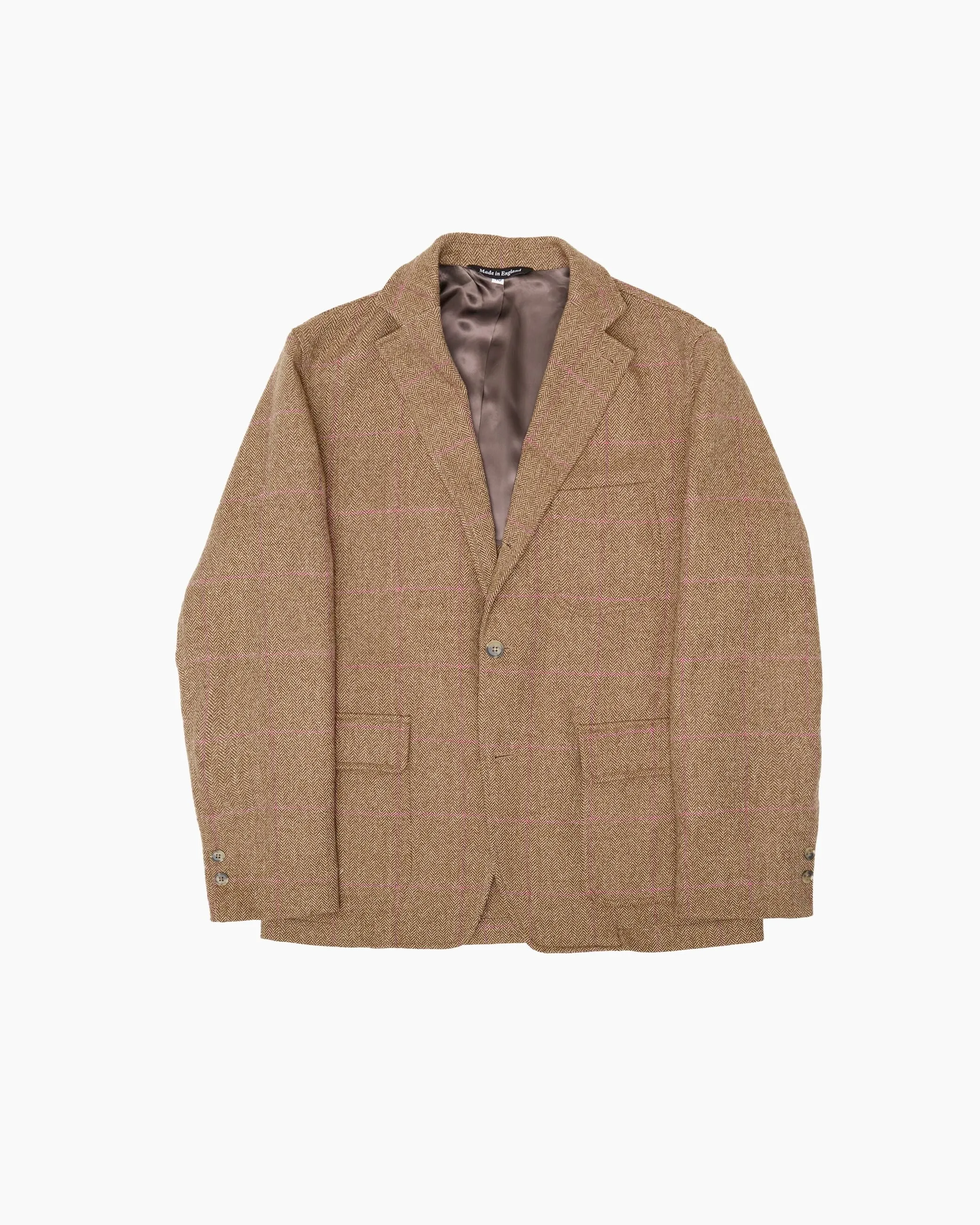 Archive Brown & Pink Overcheck Herringbone Ivy Jacket sold by John Simons