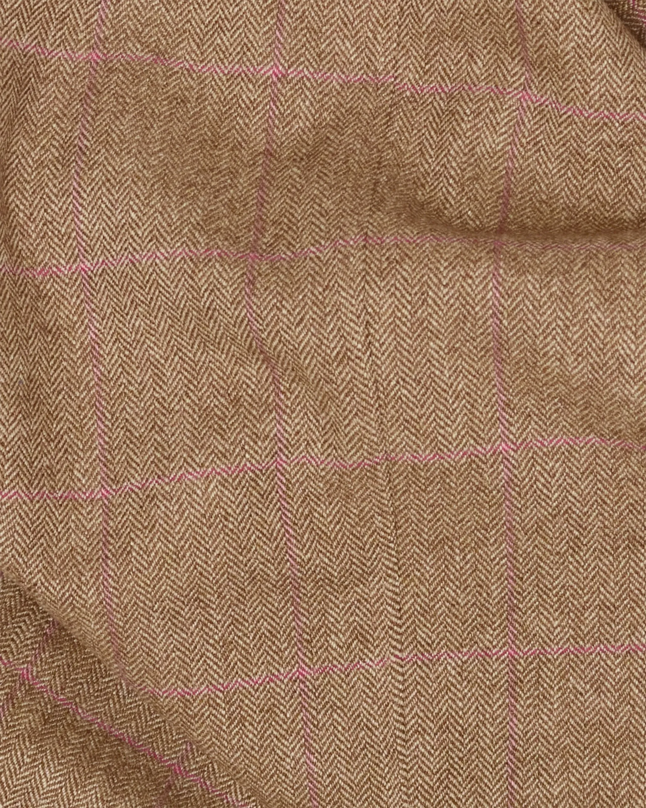Archive Brown & Pink Overcheck Herringbone Ivy Jacket sold by John Simons product image thumbnail 5