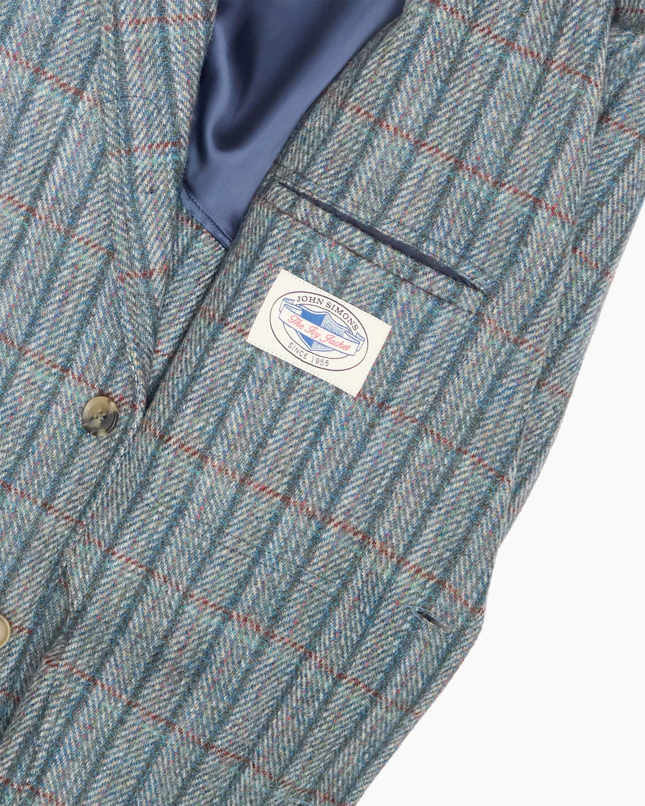 Archive Striped Tonal Blue Tweed Ivy Jacket sold by John Simons product image thumbnail 5