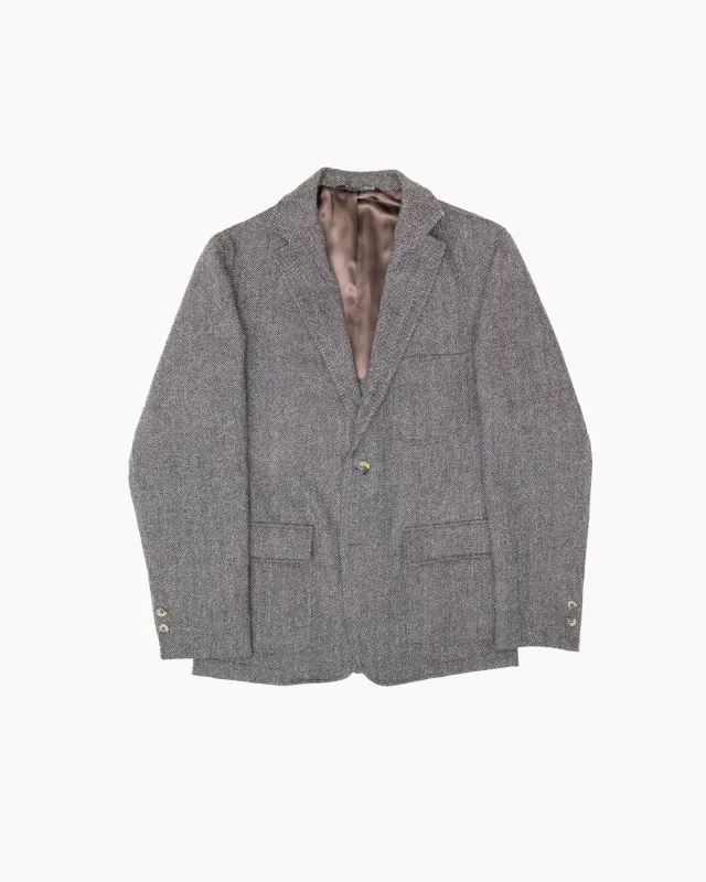 Archive Fine Black & White Wool Herringbone Ivy Jacket sold by John Simons